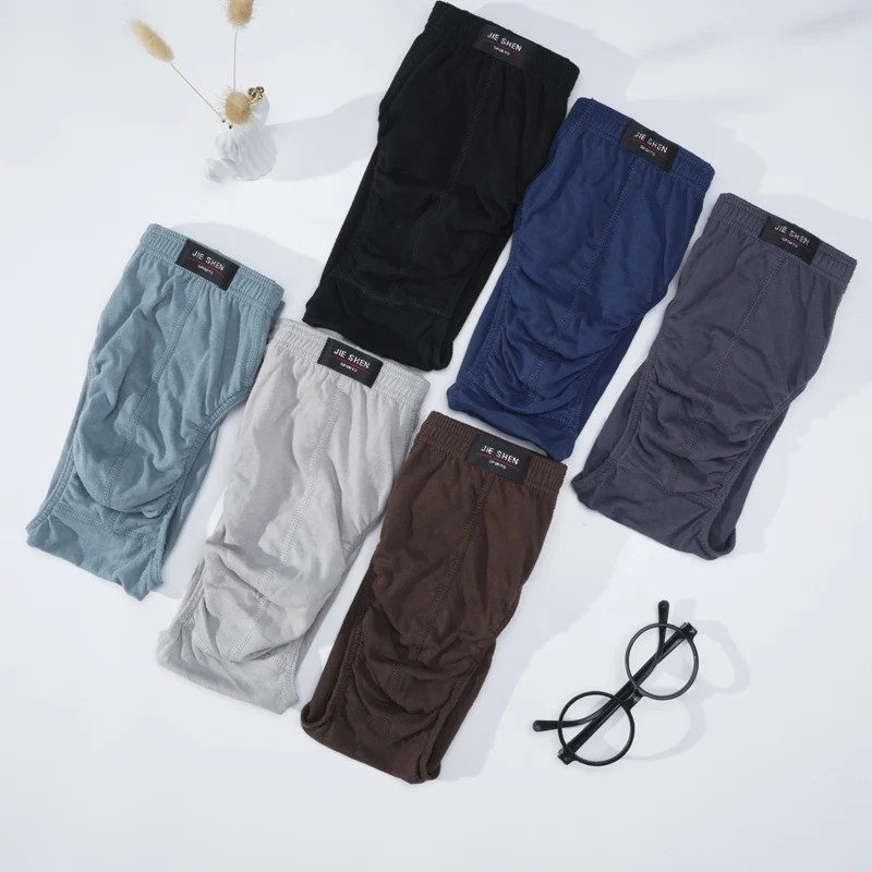 4 Pcs/Lot Men’s 100% Cotton Breathable Briefs Comfortable Male Underwear