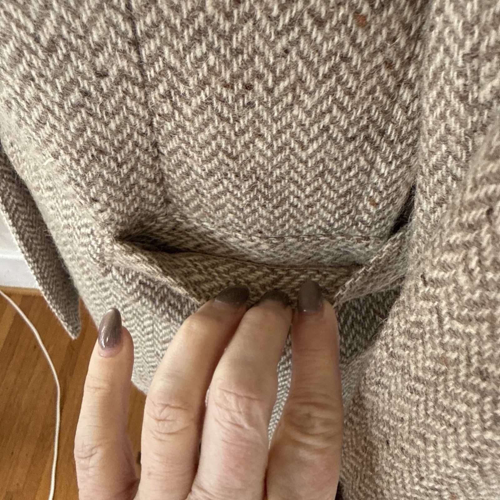 bagatelle blazer Elbow Patches TWEED Tan Brown & Gray 100% Wool 1970’s Preppy