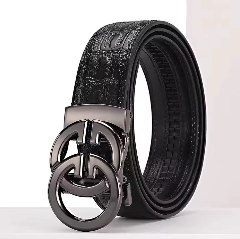 Men belt Genuine Leather Belt Metal Alloy Automatic Buckle Brand Luxury Design