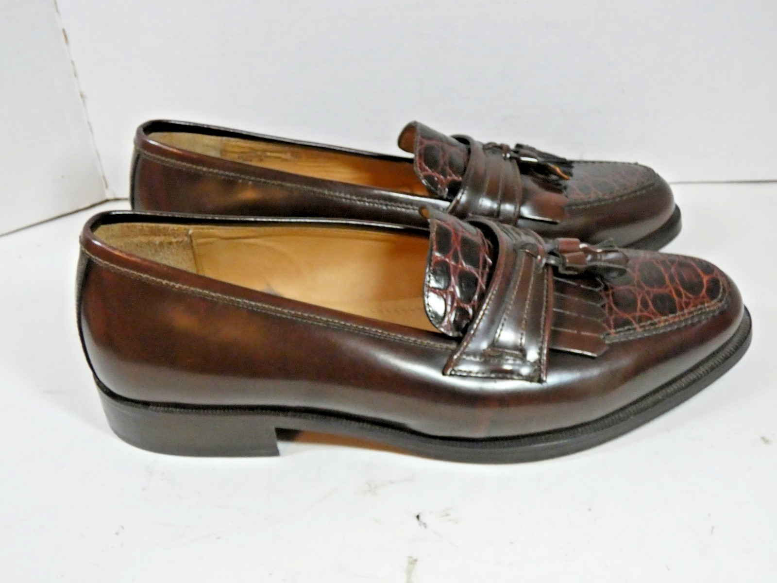New BOSTONIAN Florentine Leather Luxury Loafers Shoes Kiltie Tassel Italy NWOB