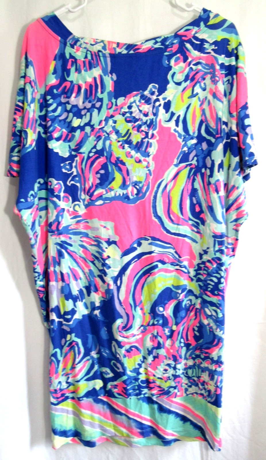 Lilly Pulitzer Blue Shell Coastal Retreat Lowe Dolman Sleeve Dress Size S EUC