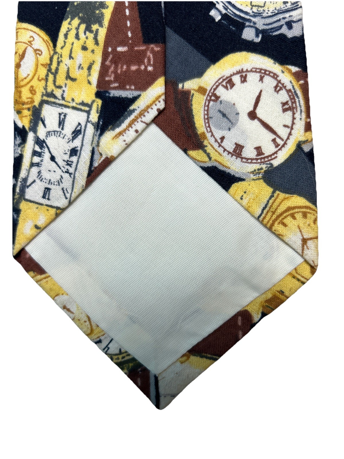 (2) Lago Ties Clock & Watch Black & Brown & Yellow or Raspberry Made In USA