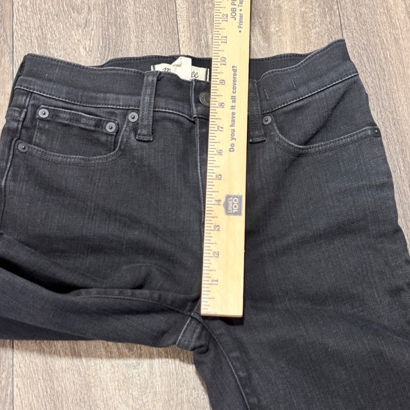 Madewell Mid-Rise Kick Out Jeans Black Flared Stretch Womens SZ 25 X26.5IN
