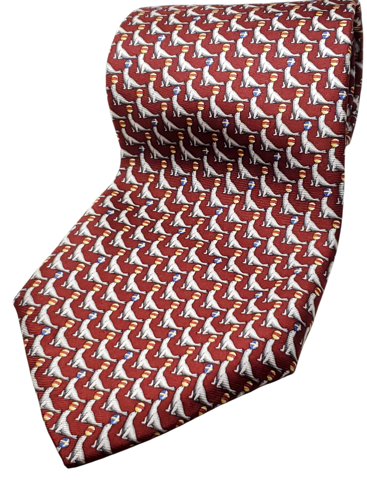 MUSEUM ARTIFACTS 100% Silk Tie Men’s Red Circus Seal Necktie NEW