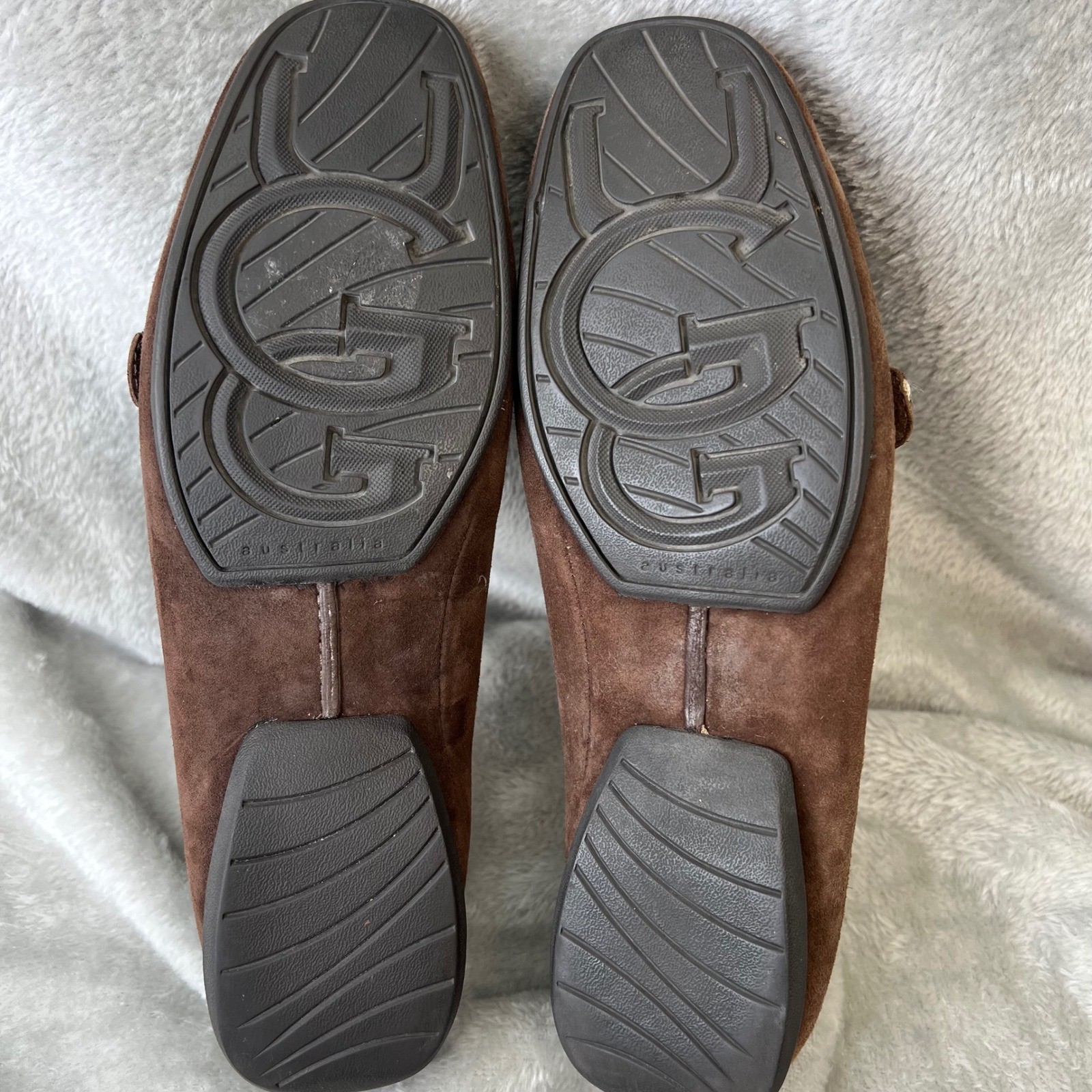 UGG Womens Suede Shearling Lined Driving Moccasins Loafers with Buckle Size 7