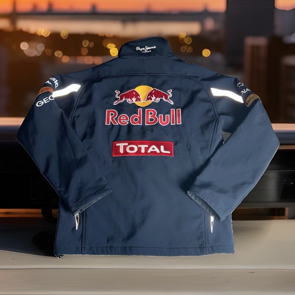 Red Bull Jacket Mens Small Blue Softshell Racing F1 Formula 1 Official Team Coat
