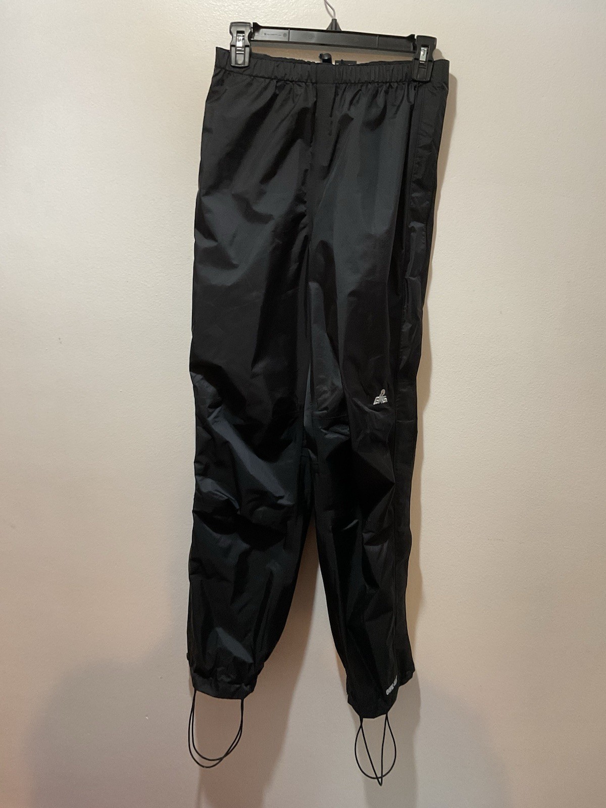 EMS Women’s Black Gore-Tex Waterproof Ripstop Nylon Rain Pants Drawstring