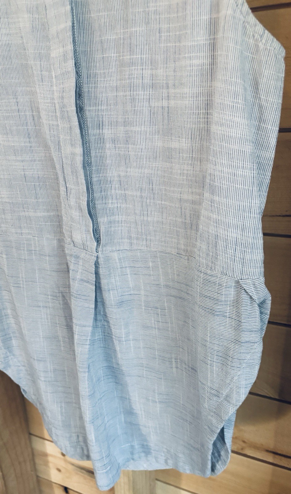 Lucky Brand Coastal Blouse Minimalist Top 100% Natural Fiber Side Beach Surfside