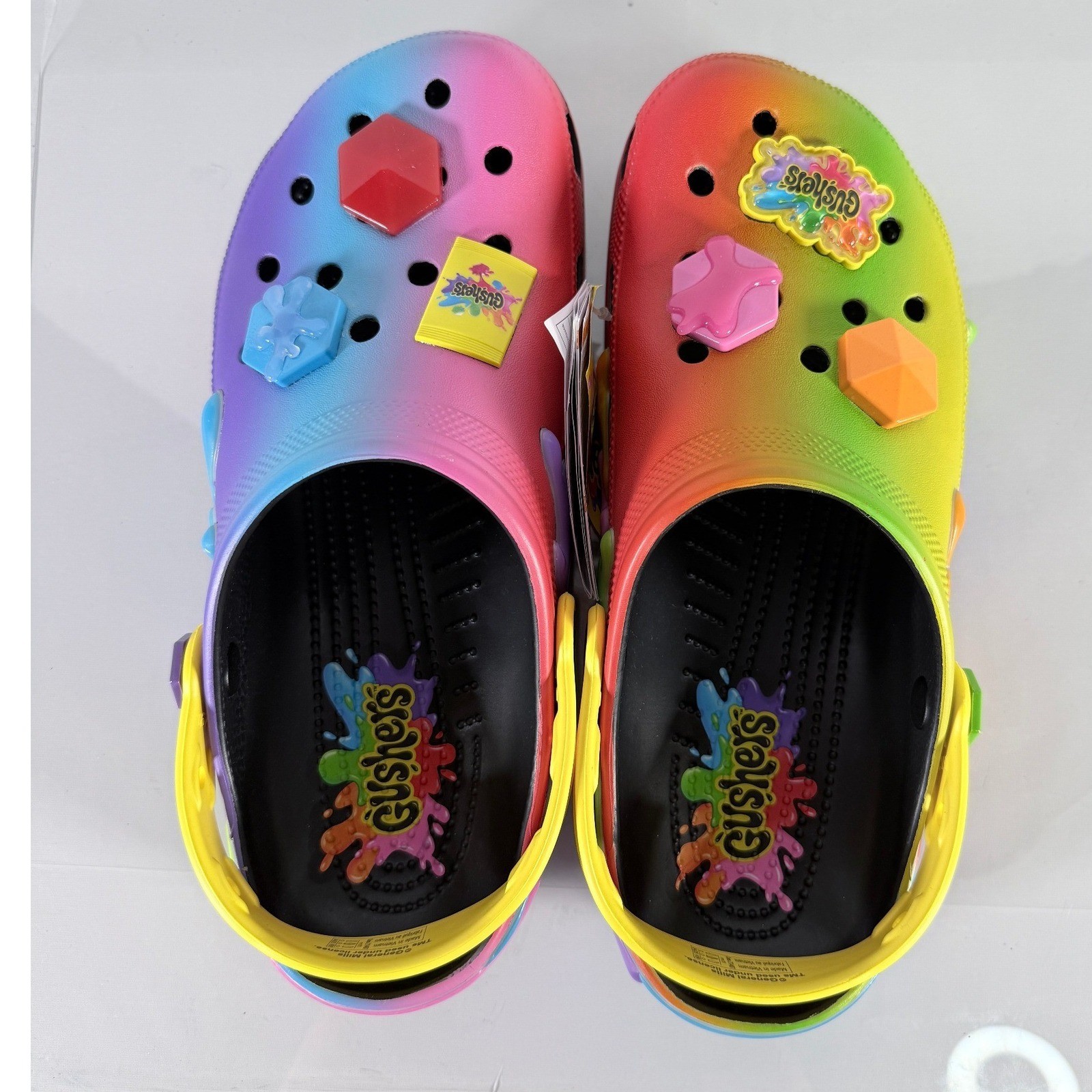 Crocs Gushers Classic Clog Men 11 Women 13 Colorful Jibbitz 211487-90H New