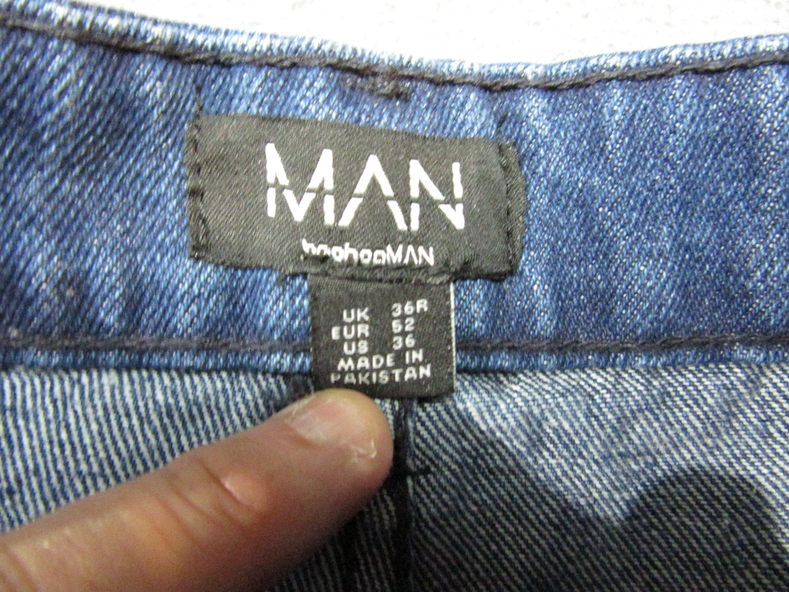 BoohooMAN Jeans Mens 36 Blue Baggy Extra Wide Leg Denim Carpenter EDM Skater