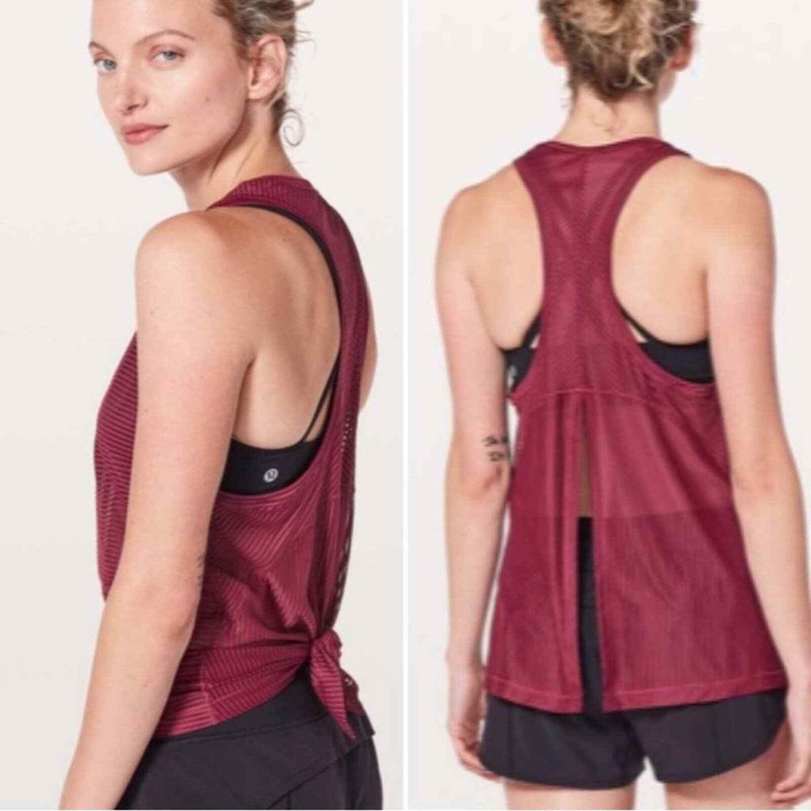 Lululemon Miles Ahead Tank Ruby Wine Red 4