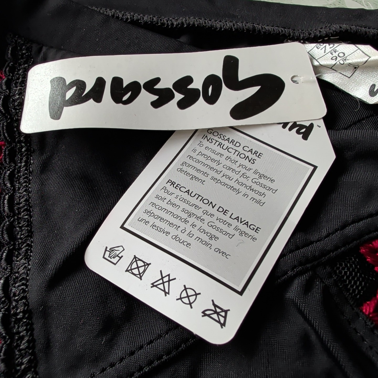 Gossard Knickers Size XL Black Red BNWT