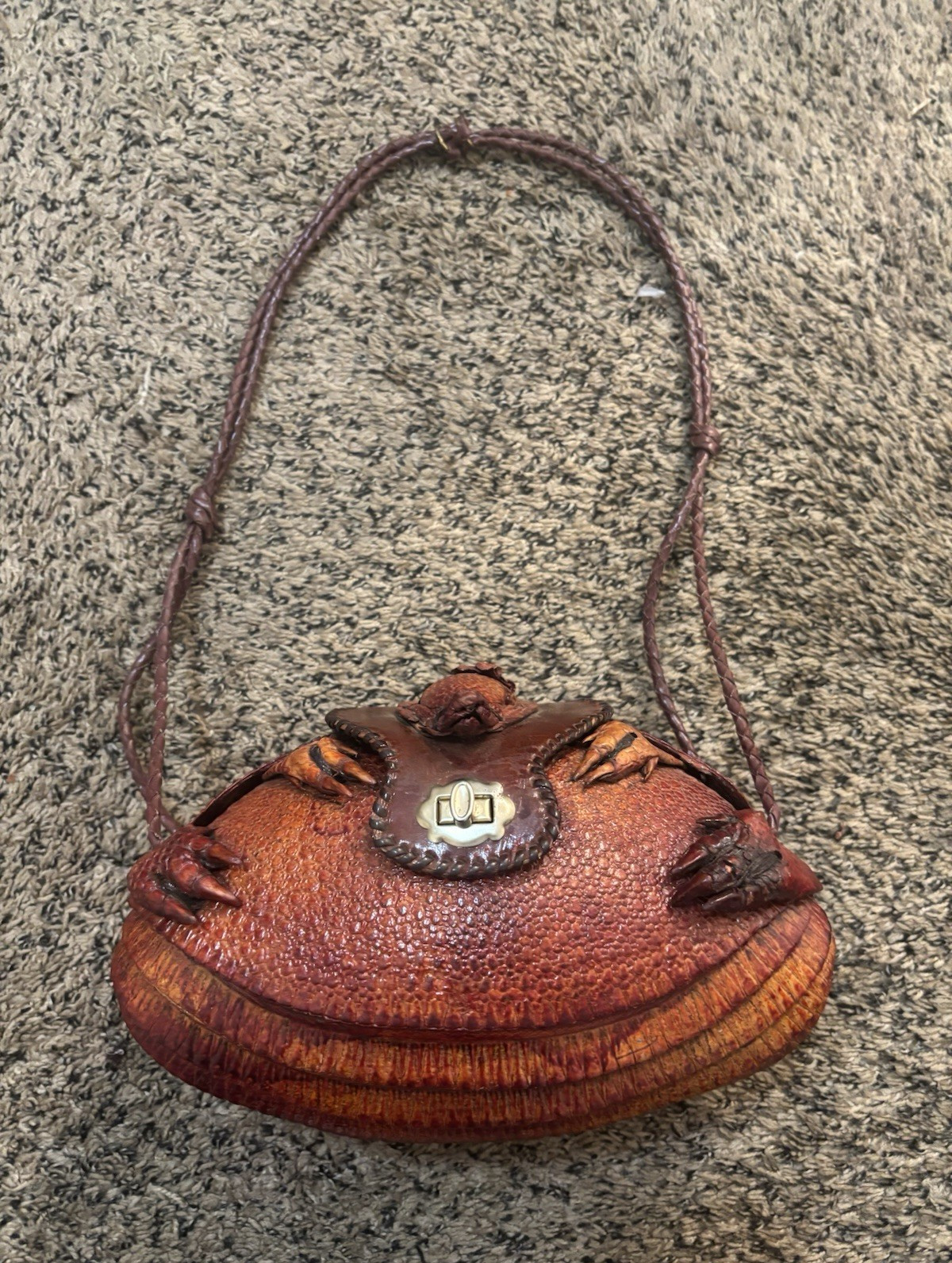 Vintage Genuine Armadillo Purse 🦔 Real Armadillo Shell Leather Bag Rare Western