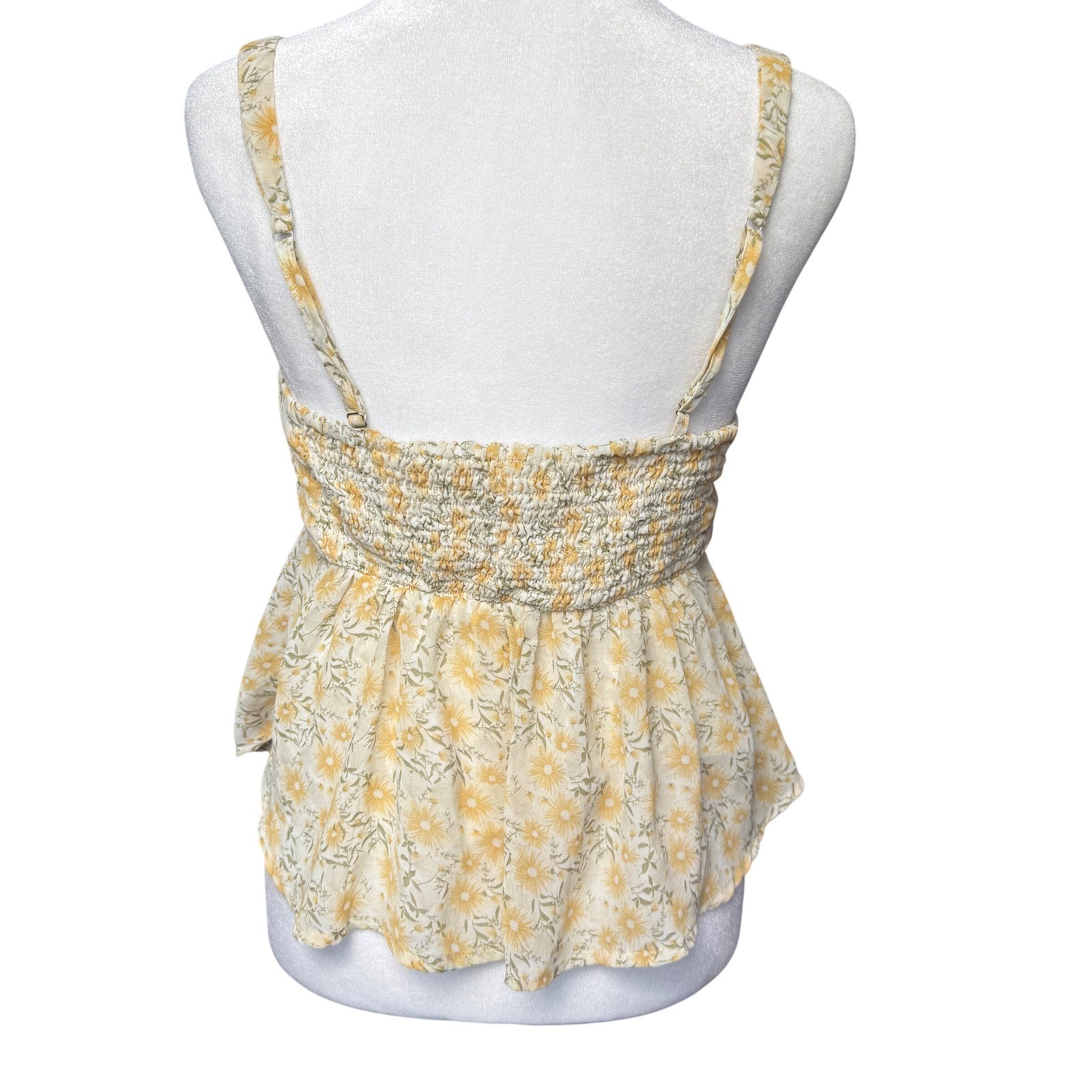 Altar’d State Butter Yellow Floral Camisole Top Women’s Medium Cottagecore Boho