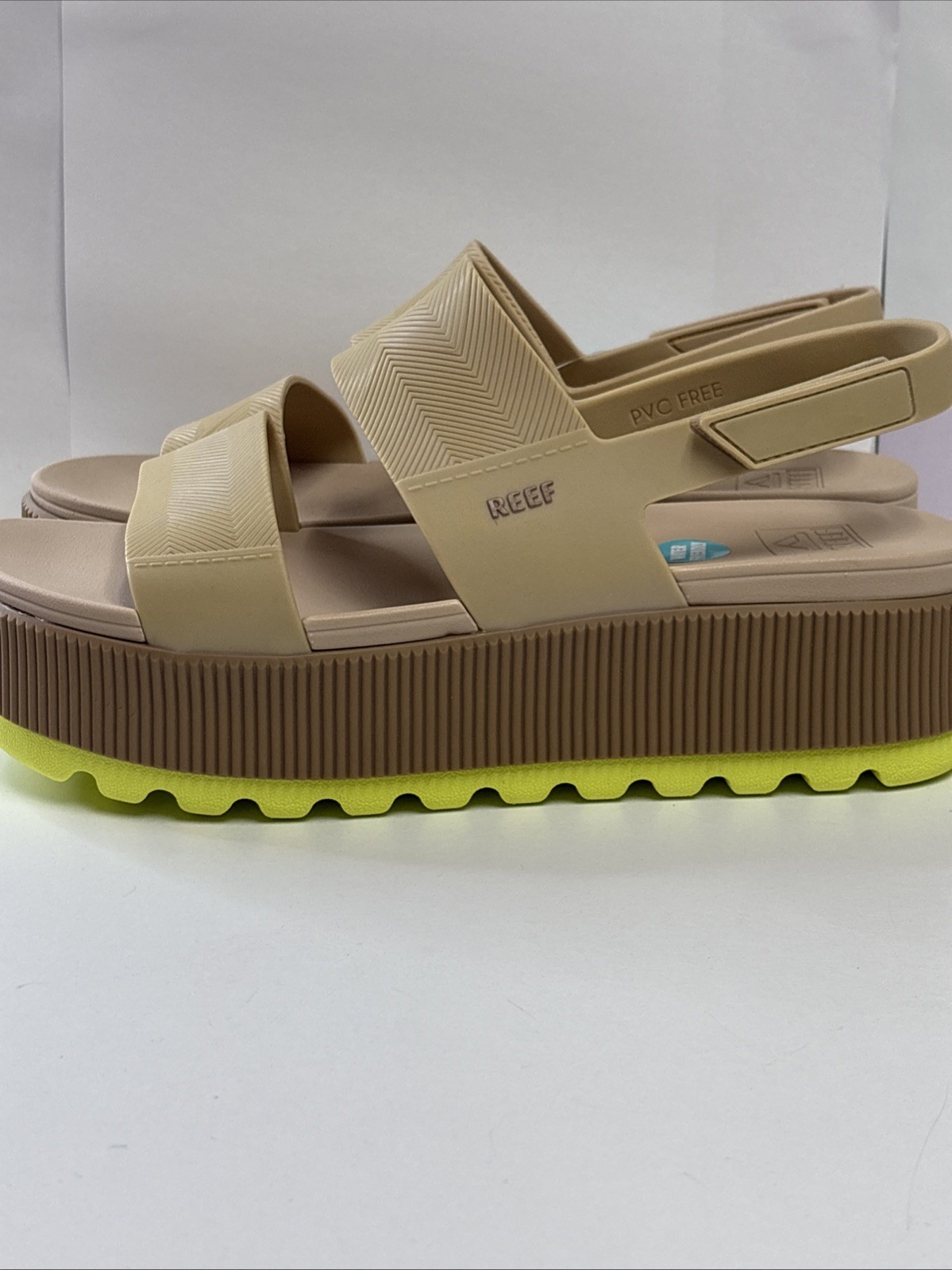 Reef Water Vista Higher Platform Women’s Sandals~Size 10 ~ Sand Lime ~ NO BOX
