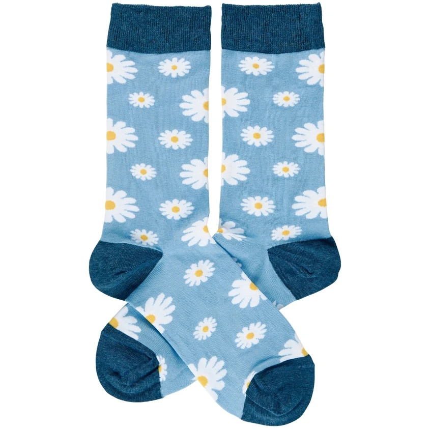 Daisy Flower Socks Blue Cute New NWT Primitives by Kathy