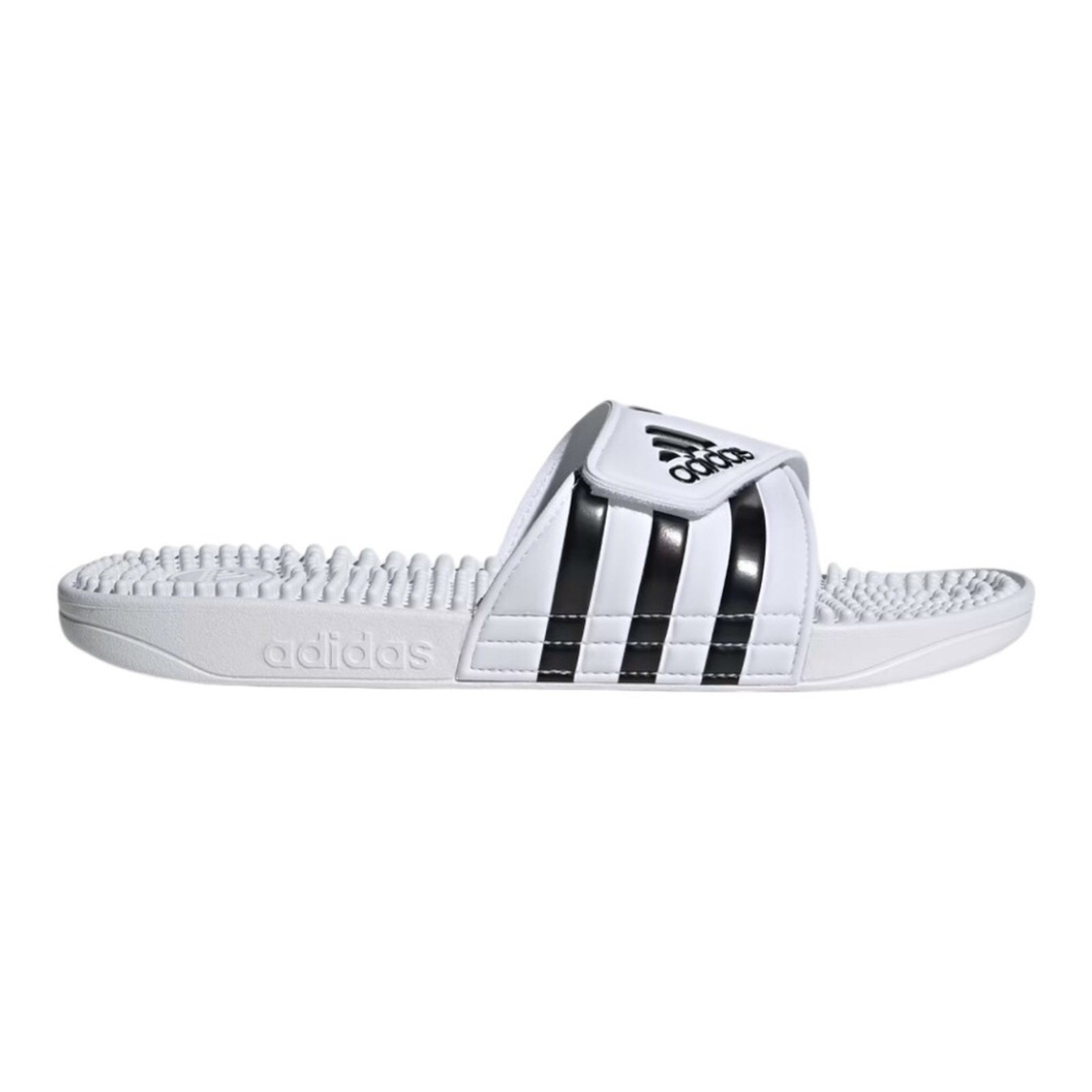 Adidas Adissage Massage Slides White Black Post Workout Recovery Sandals Size 17