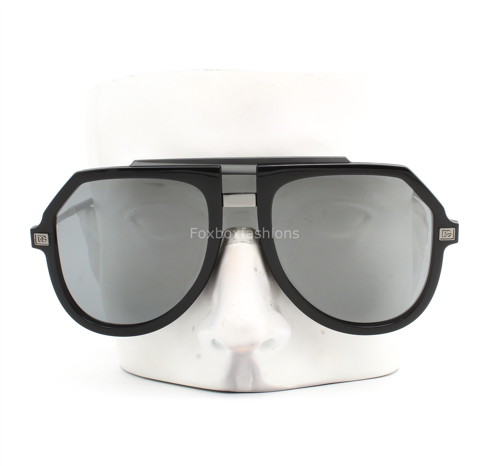 Dolce Gabbana Sunglasses Polished Black Gray Mirror DG 6195 501/6G with Case