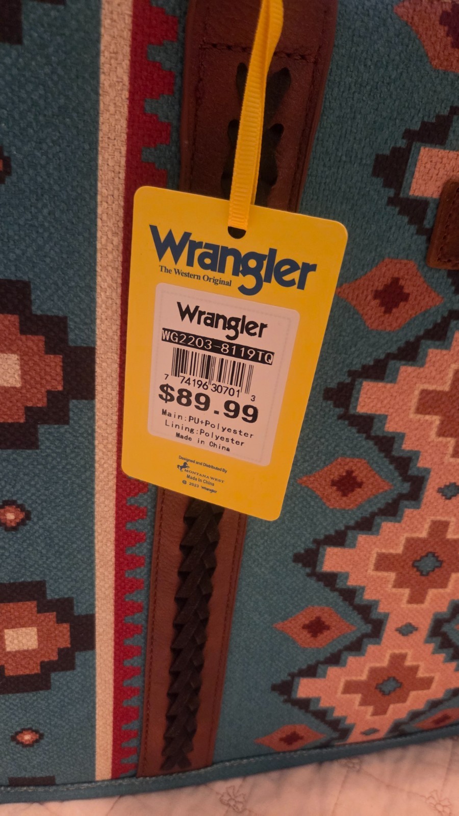 Wrangler tote bag large NWT