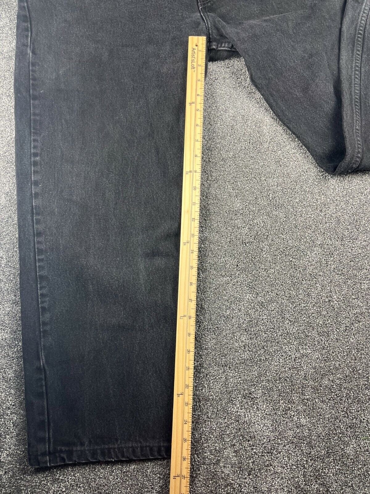 Levis 505 Regular Fit Mens Jeans W42 L30 Black Denim