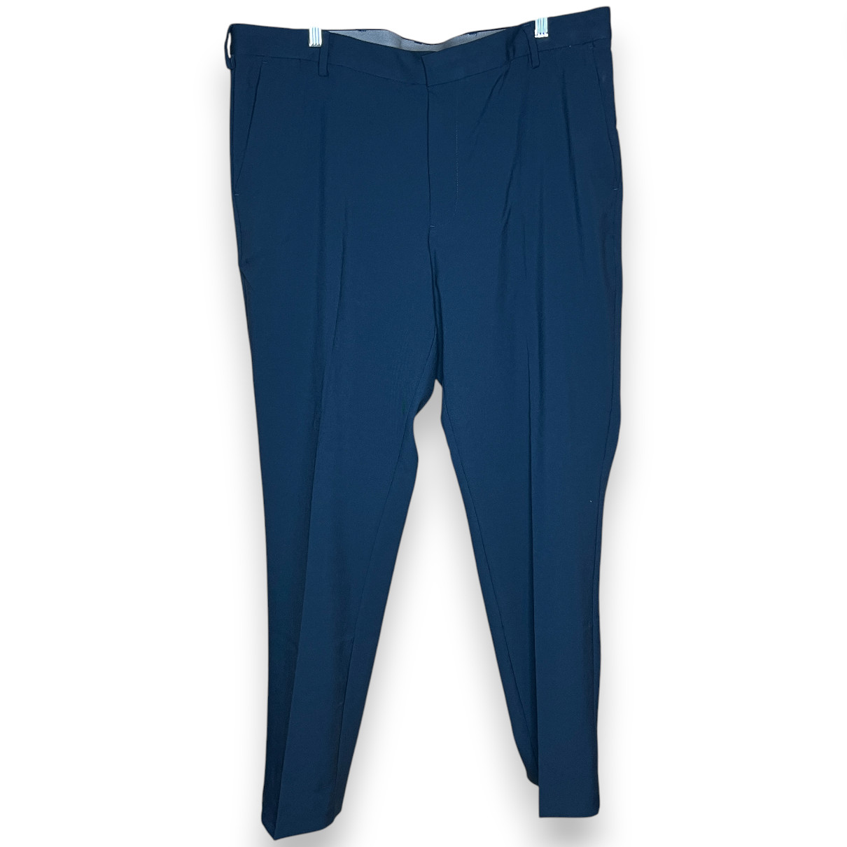 Van Heusen Flat Front Stretch Dress Pants Navy Black Iris 40×32 NWT MSRP $68