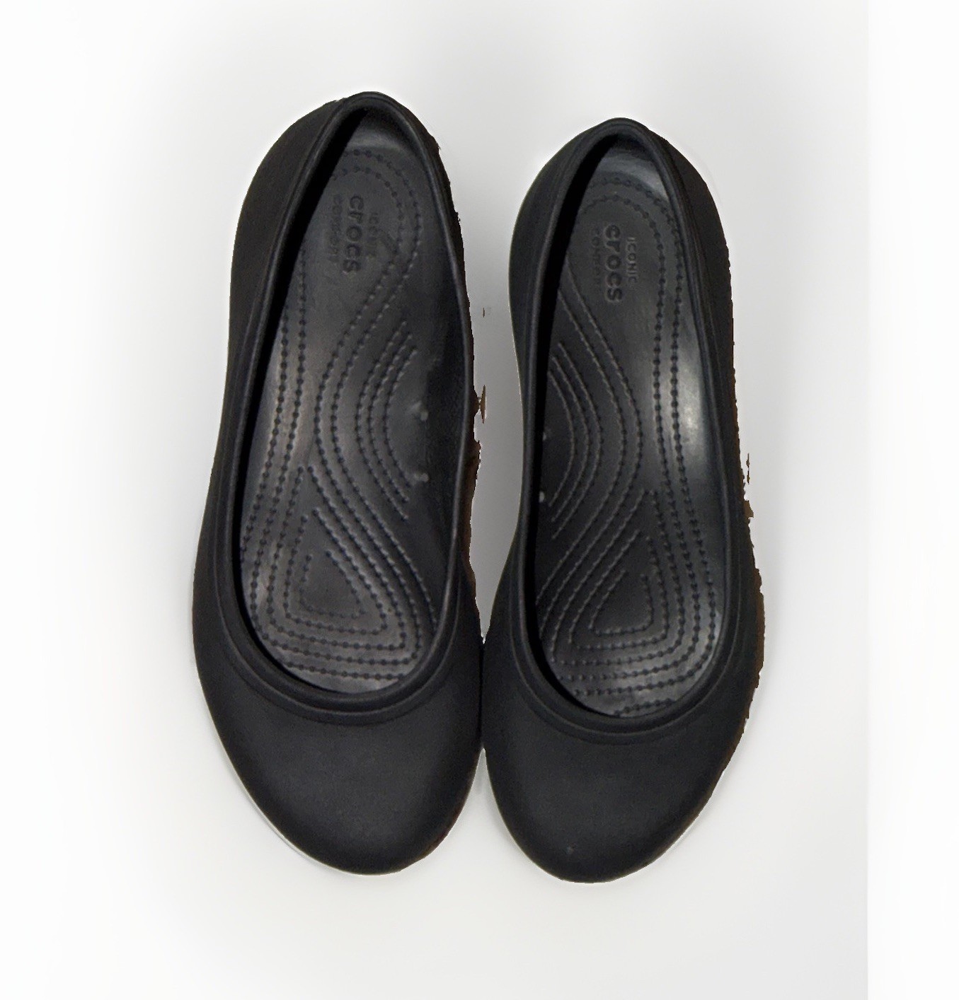 CROCS At Work Shoes Iconic Comfort Ballet Flats Matte Black Women’s Size 8