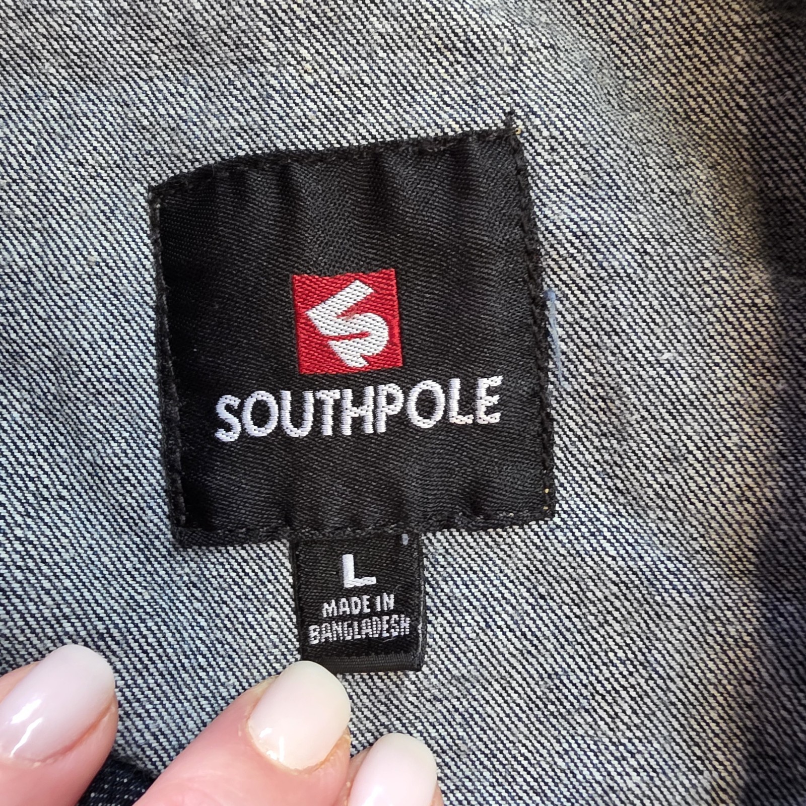 Vintage Southpole Trucker Jean Jacket Mens Medium Blue Denim Hip Hop Urban Y2K