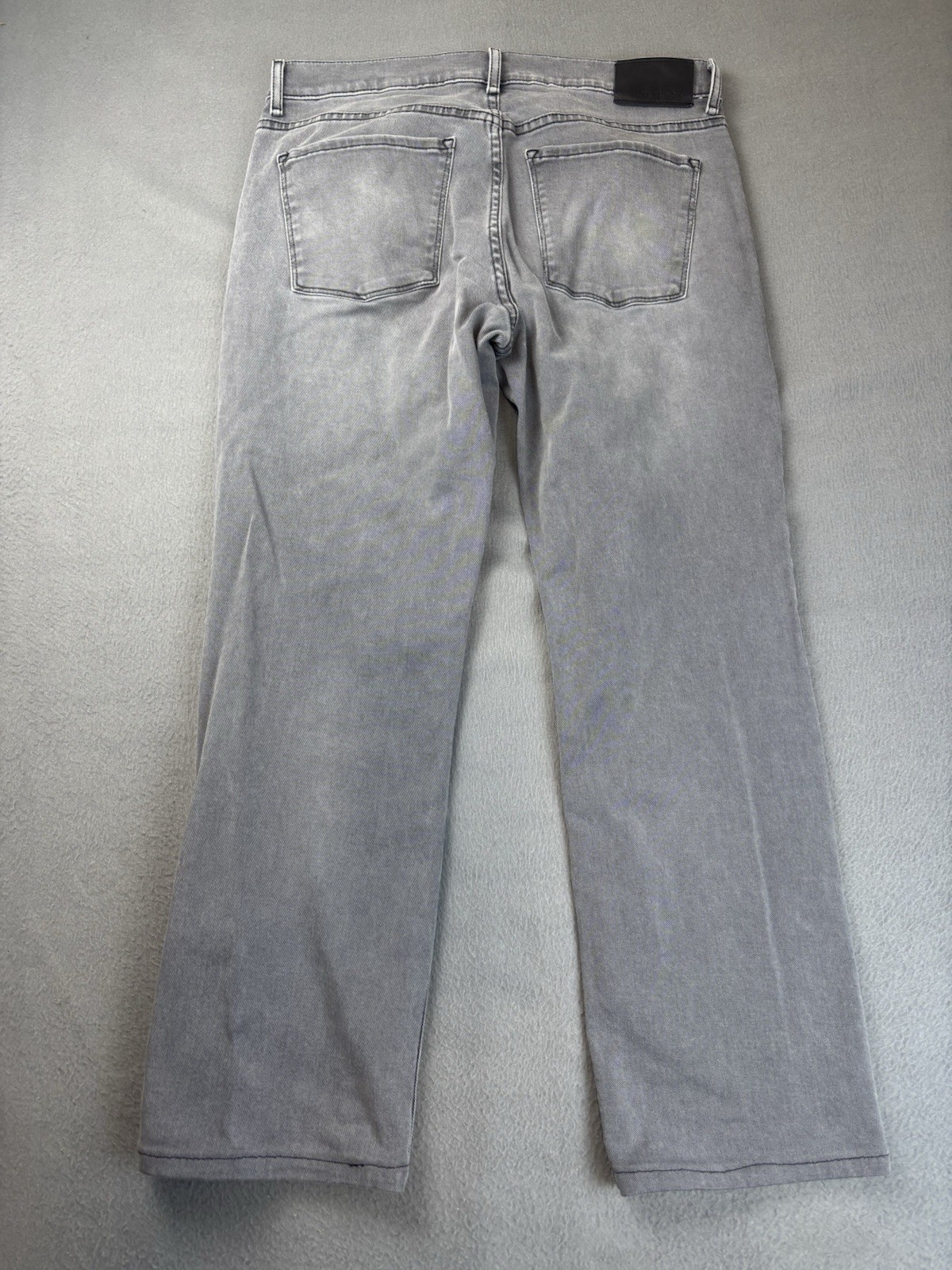 Mott & Bow Straight Fit Jeans Mens Size 32×30 Gray Stretch Denim Hemmed to 32×27