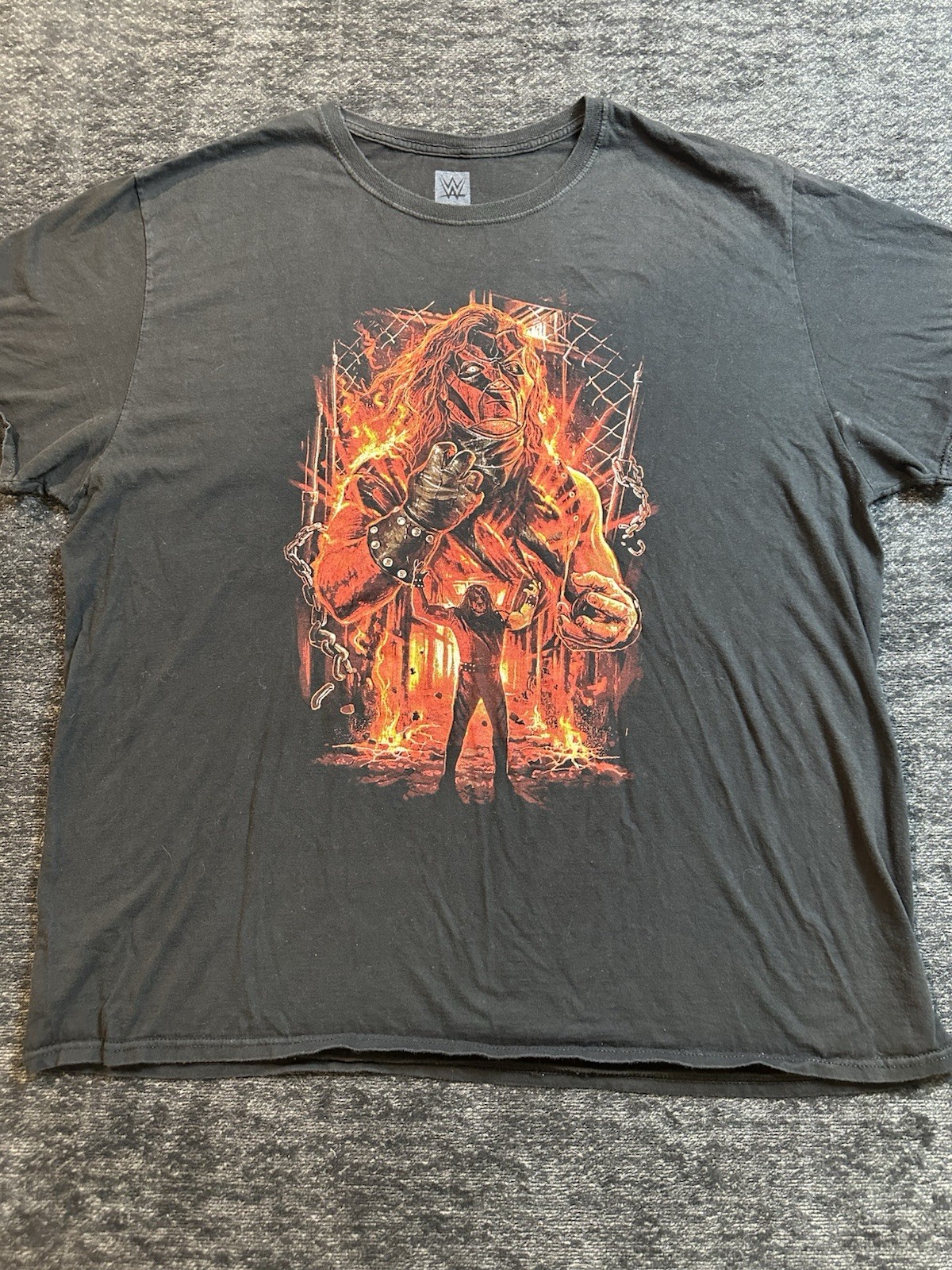 WWE Kane T-Shirt Men’s 2XL Black Big Red Machine Graphic Wrestling Tee
