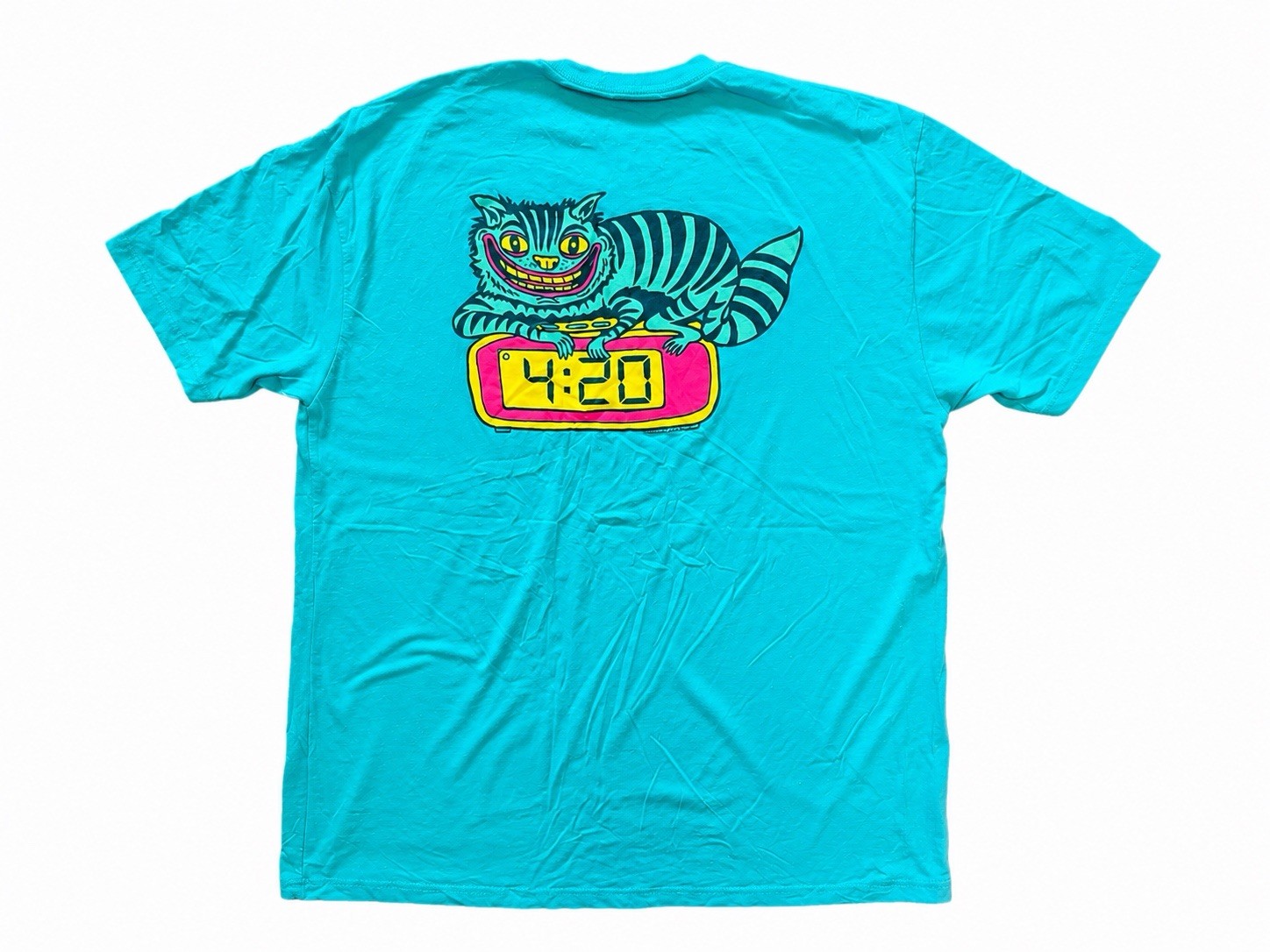 Killer Acid Double-Sided Graphic Logo Crew Neck Short Sleeve T-Shirt XL Blue