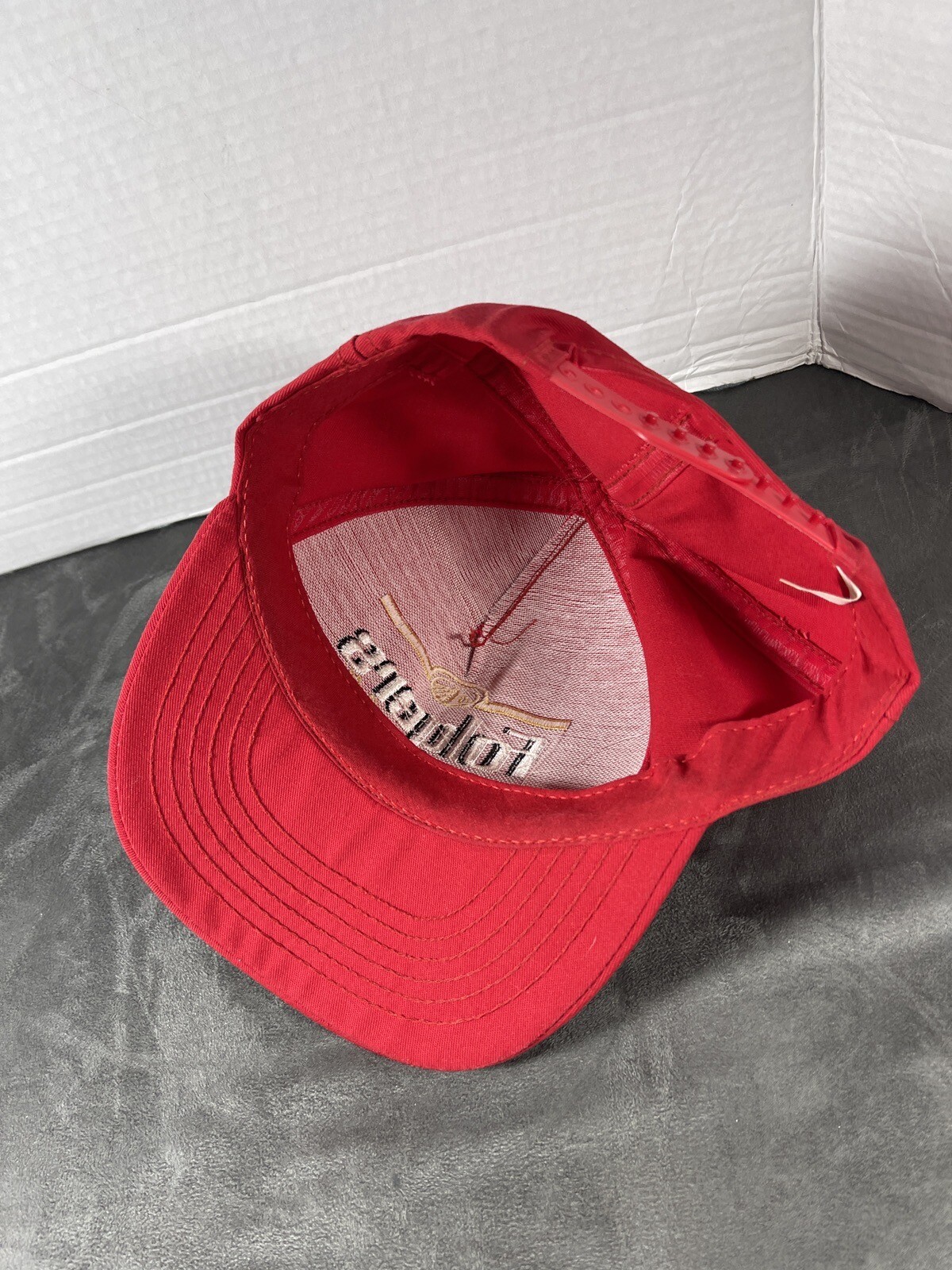 Vintage Folgers Racing Team Hat Cap Corporate Image USA Made Coffee Sponsor Red