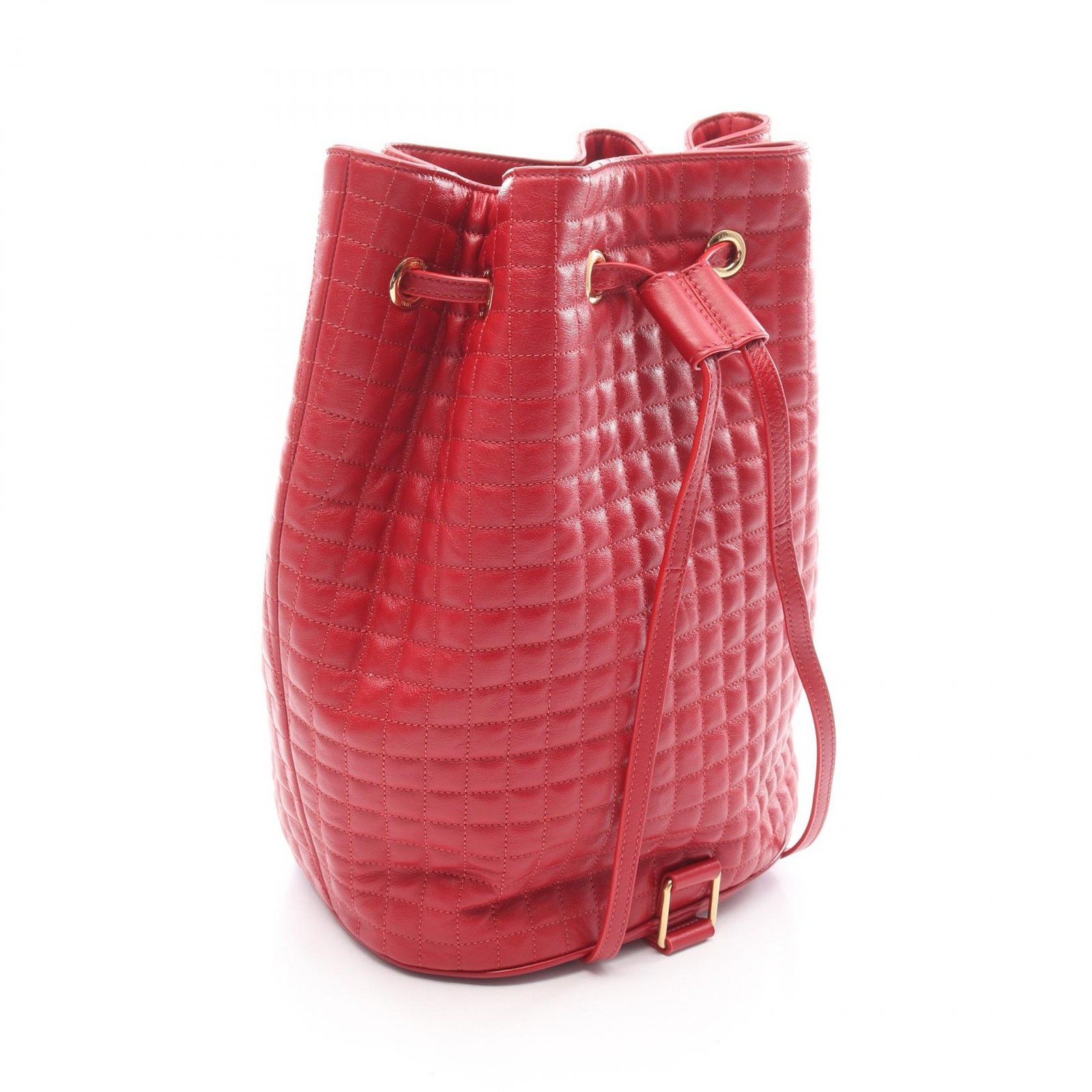 CELINE C Charm Small 188373BFI Backpack Leather Red Women’s Bag #MMB4373