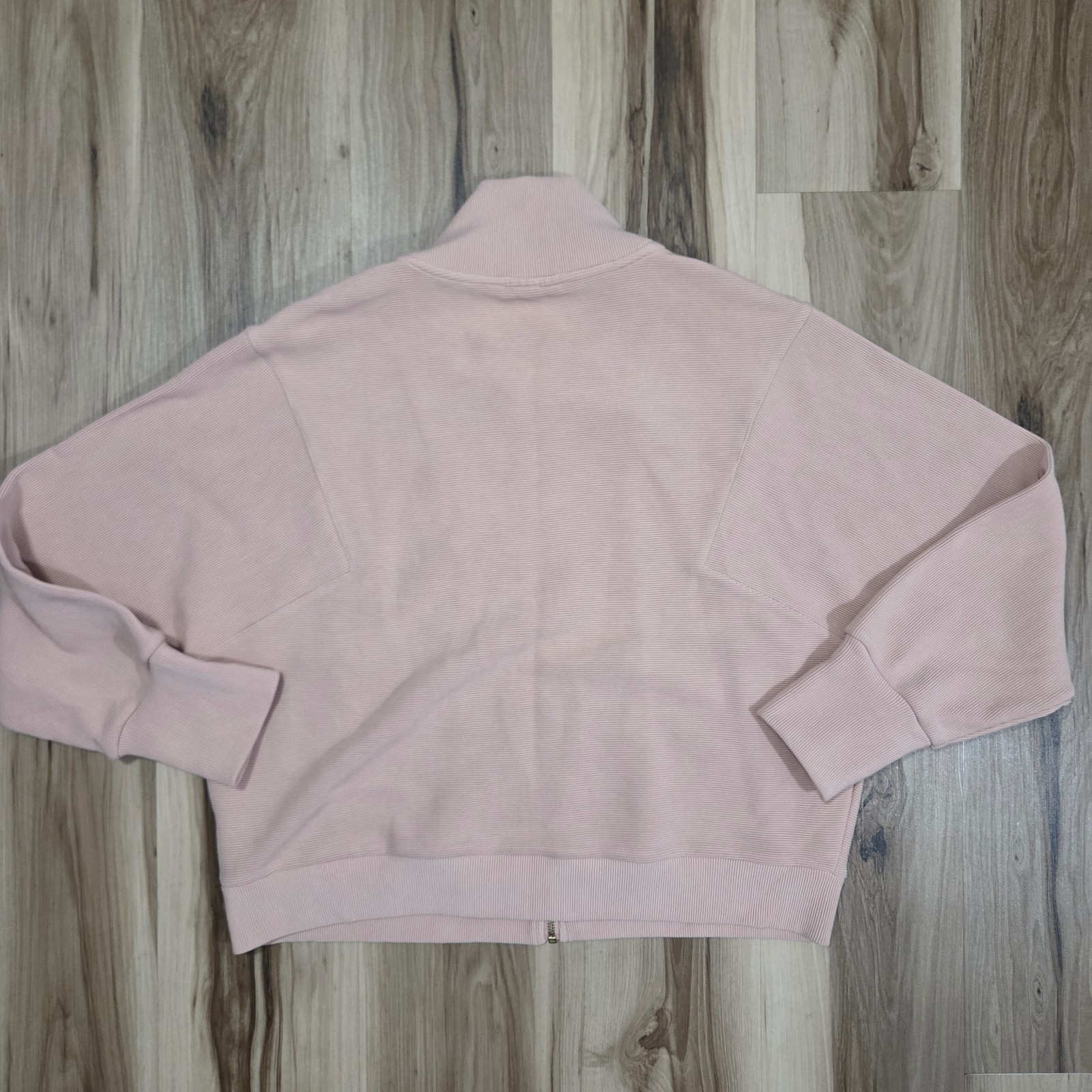Varley Alia Zip Through Jacket in Mahogany Rose Womens Large Rib