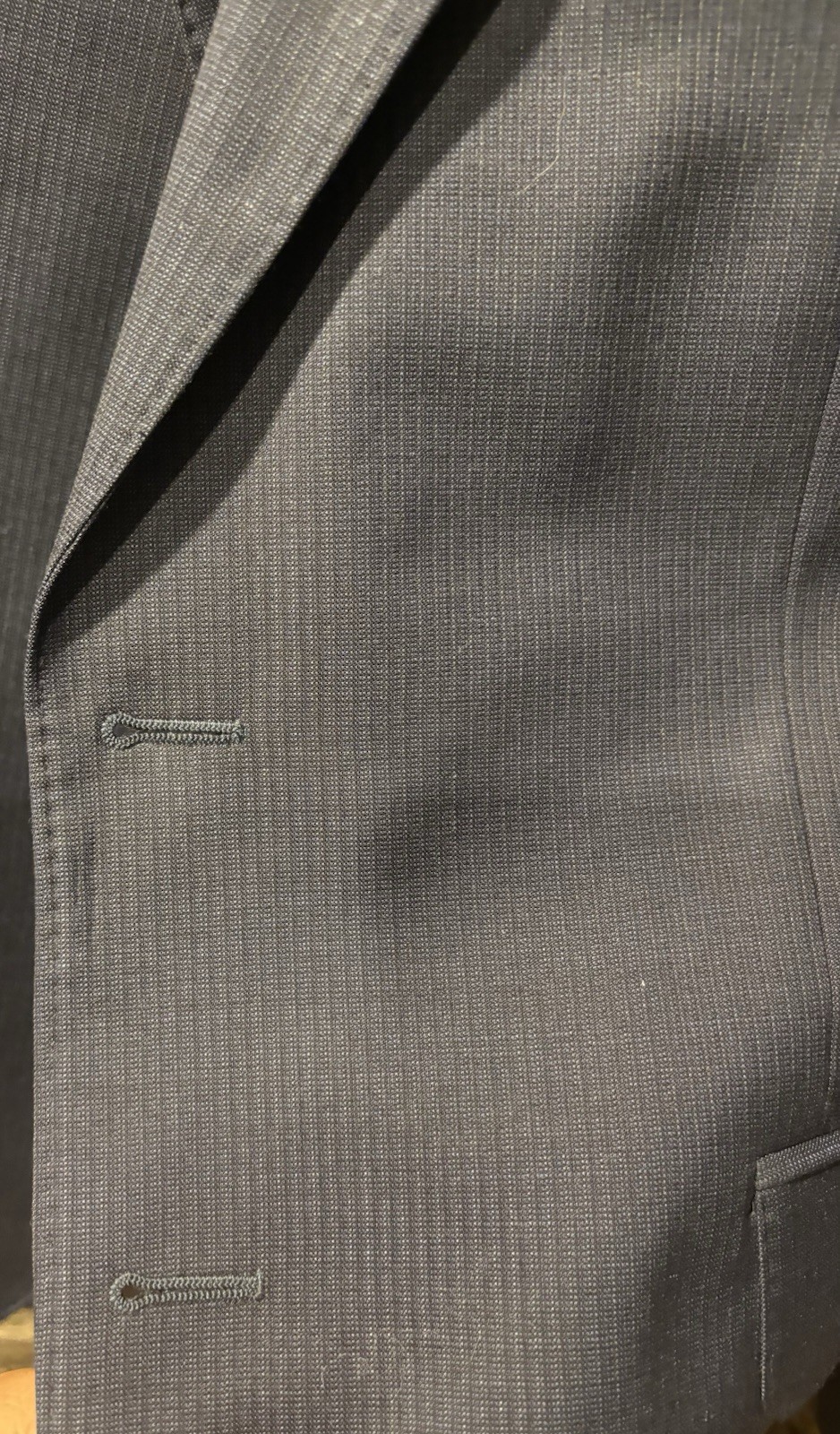 Men’s Jos. A. Bank Reserve Suit, 43R, 37/38 X32.5, Gray and Blue