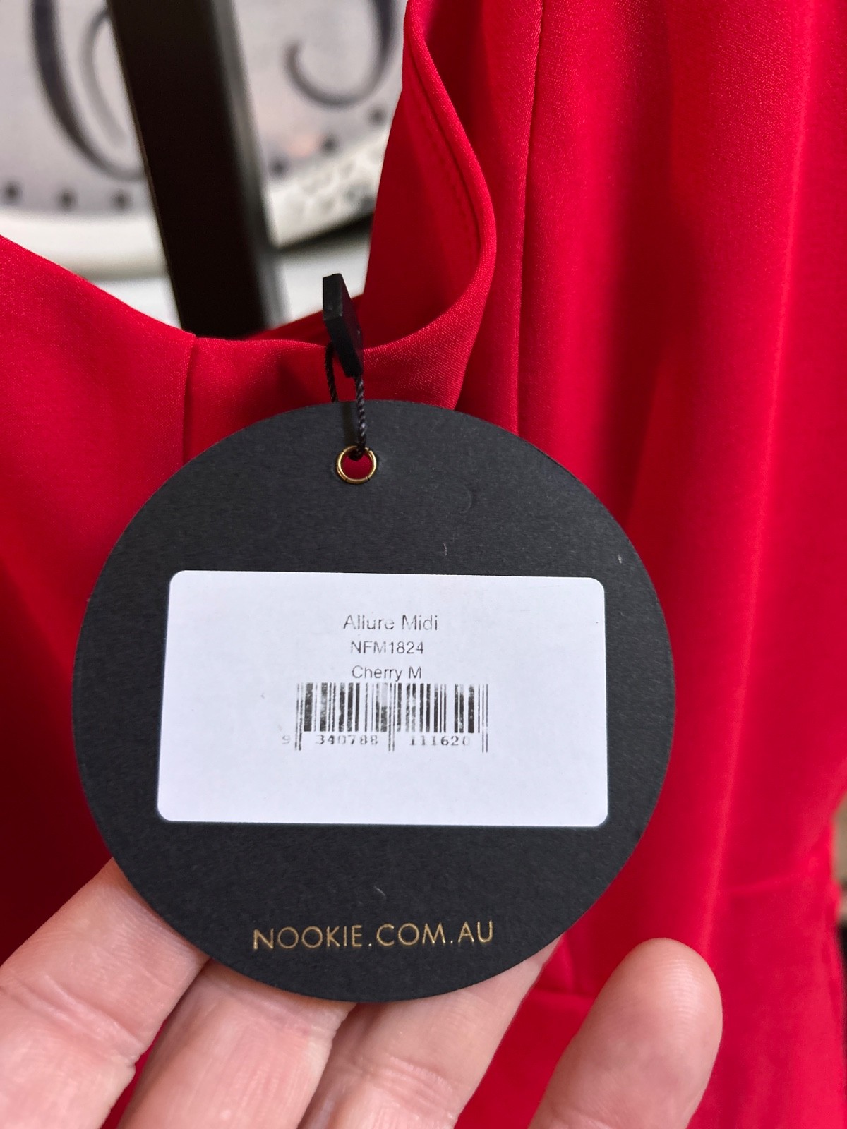 NWT $219 NOOKIE “Allure” Sleeveless Midi Pencil dress – Cherry Red – Medium M