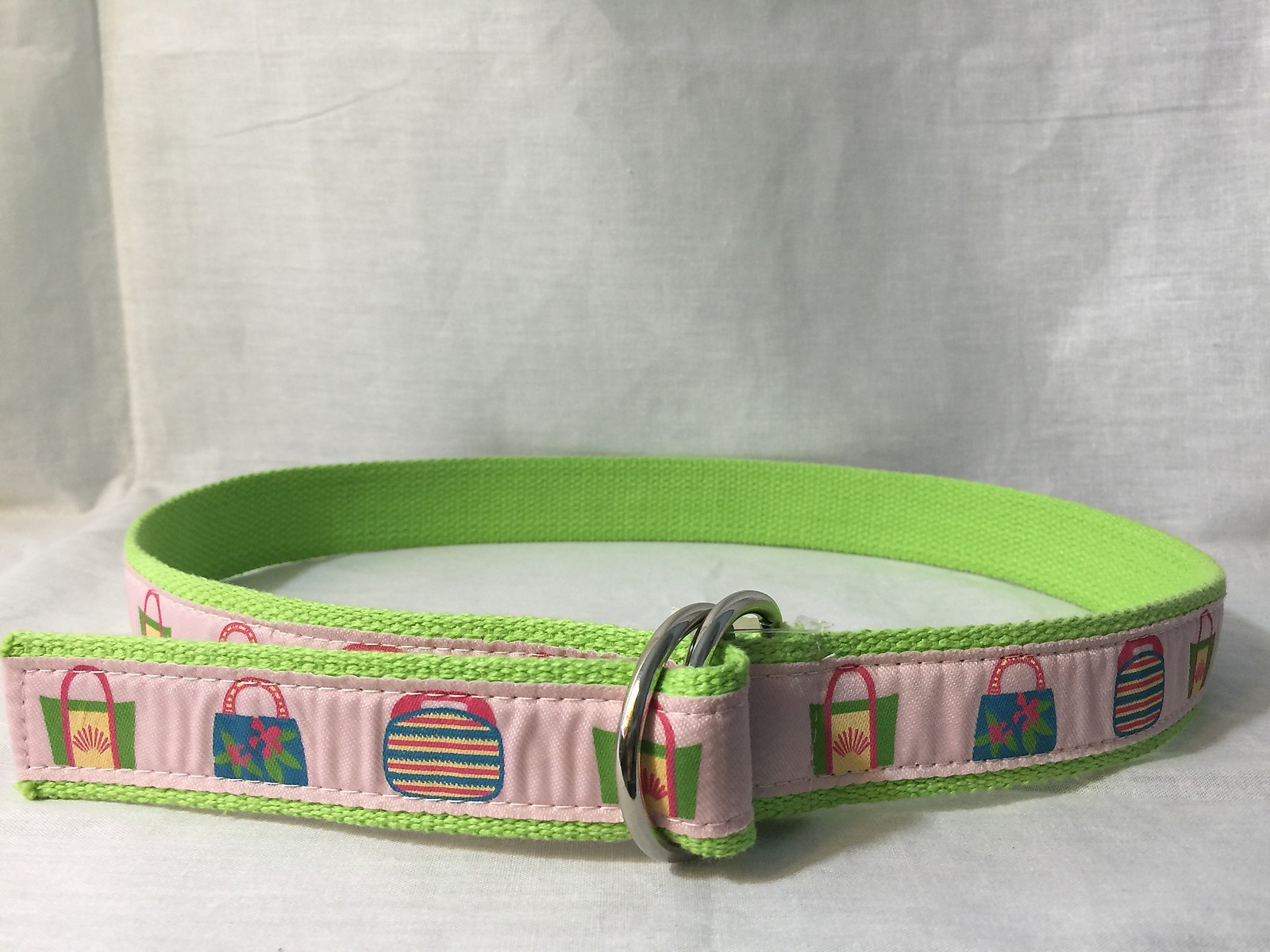 ESPRIT lime light green pink yellow red fabric canvas purse bag adjustable belt