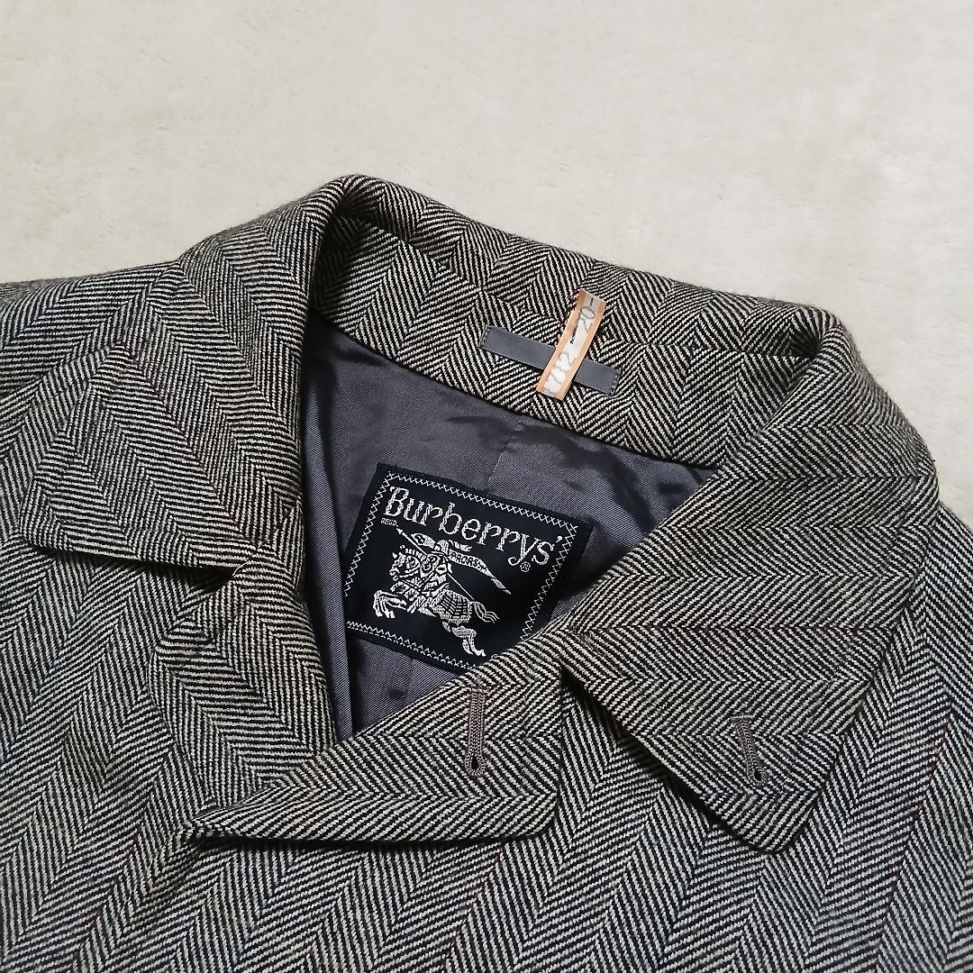 Burberrys Herringbone Wool Cashmere Sten Collar Coat