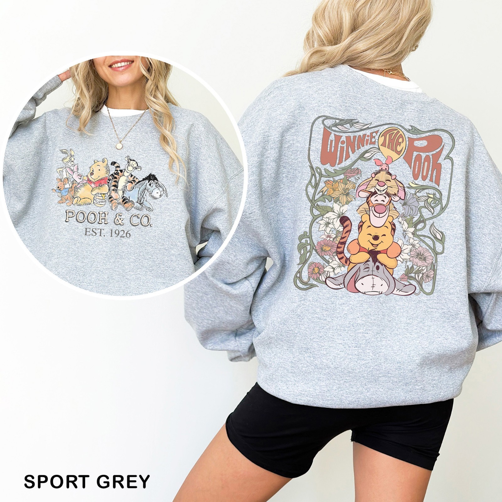 Winnie the Pooh Friends Sweatshirt, Pooh Tigger Piglet Eeyore Sweatshirt, 203103