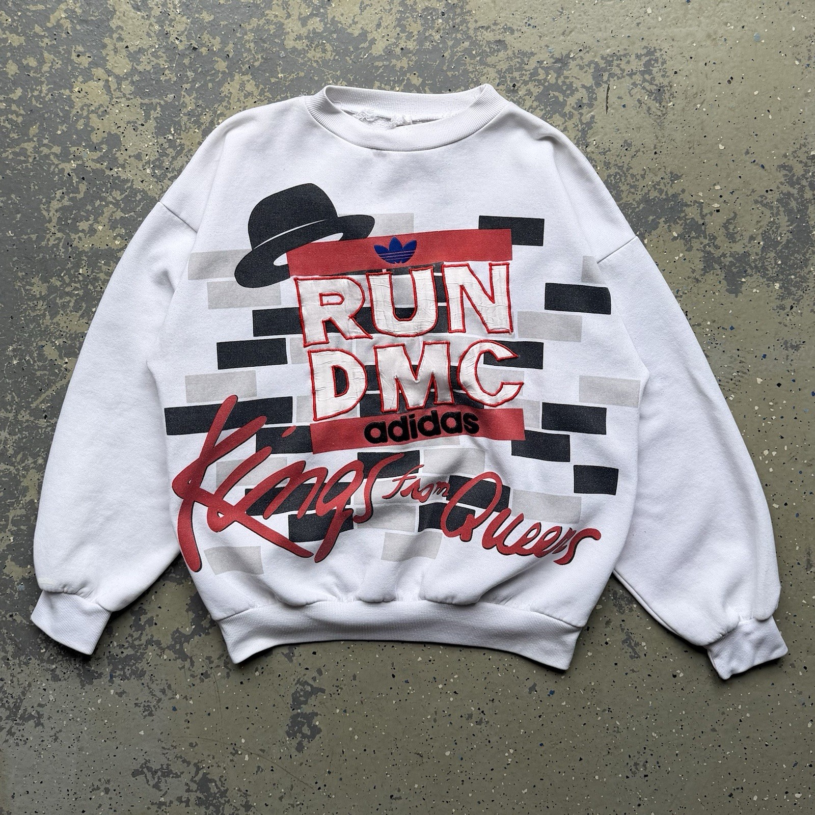 Vintage 1980s Run DMC Adidas Sweatshirt Size Large