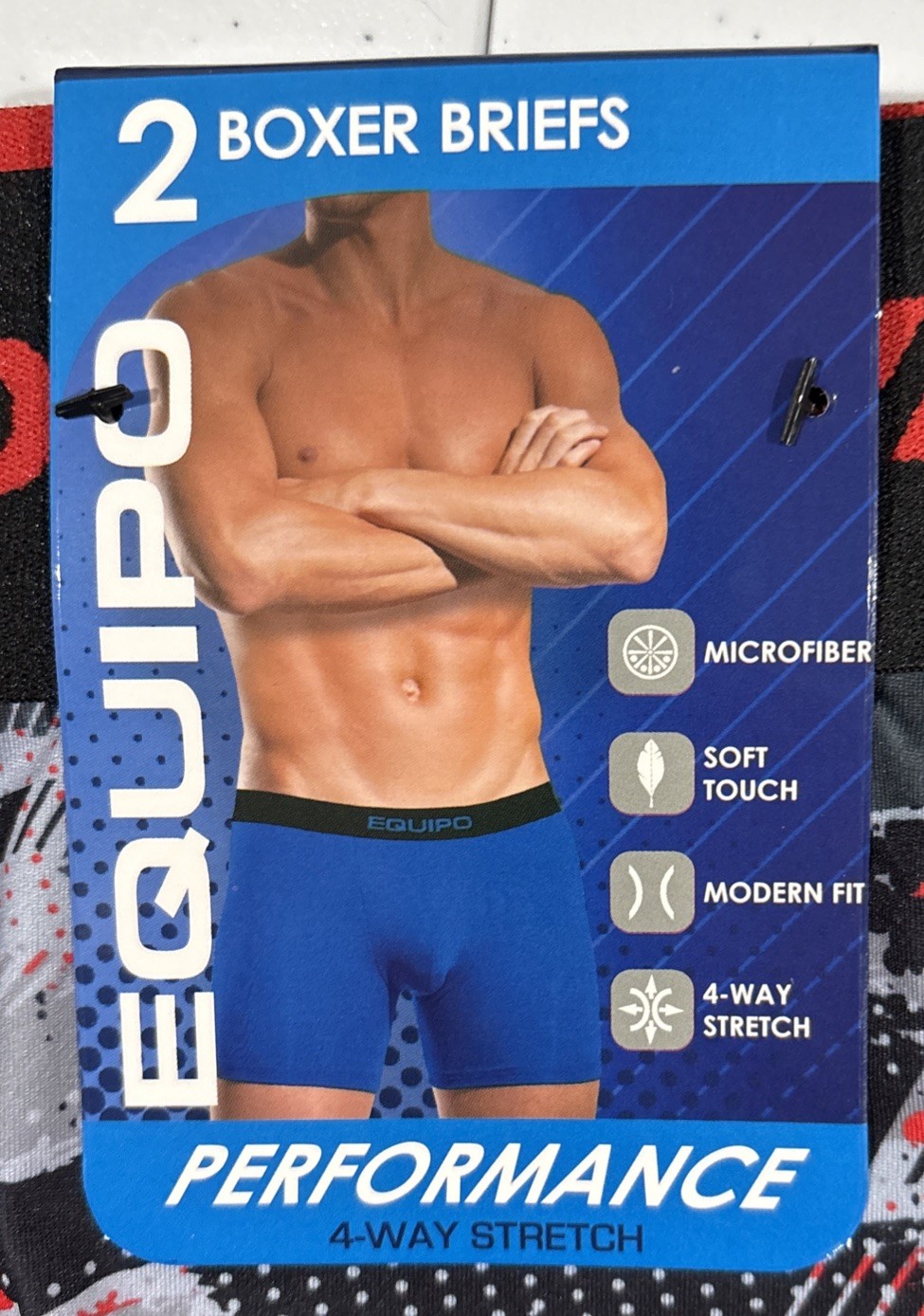 Men’s Equipo 2-pk. Boxer Briefs Size Medium Grey, Black And Red. NWT