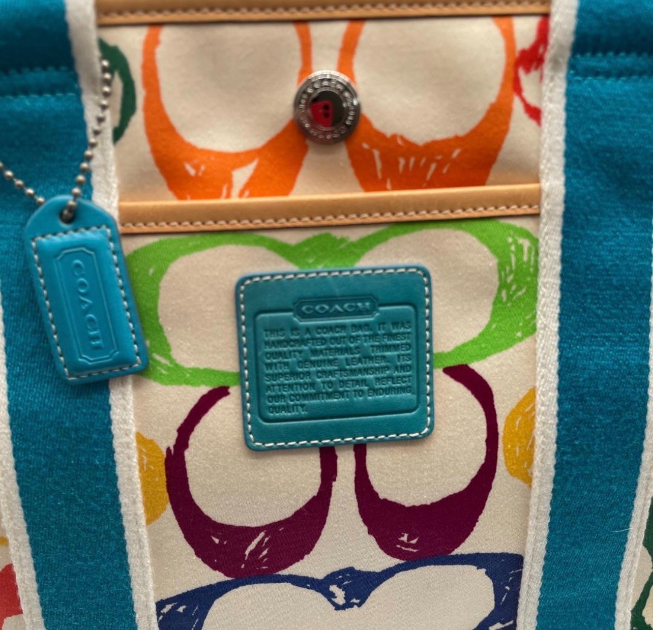 COACH Poppy Signature Tote Bag Multi