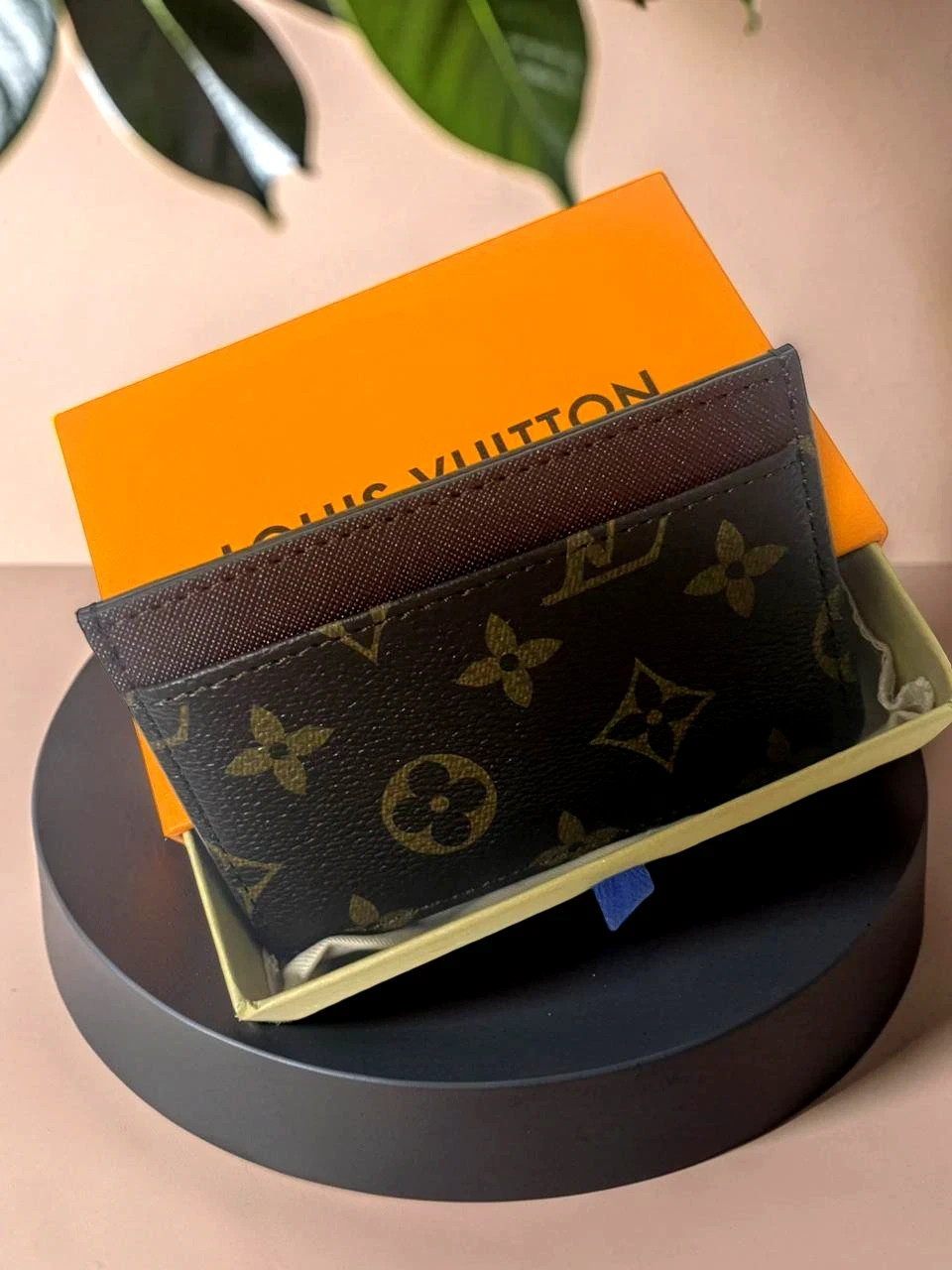Louis Vuitton Brown card holder Monogram Two Tone USED,.