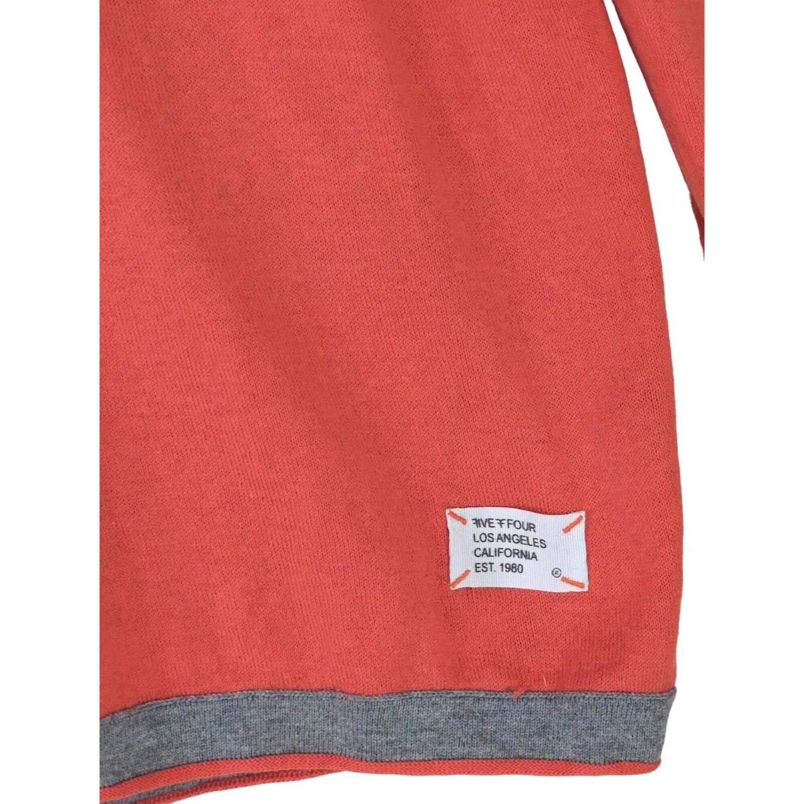 Five Four Reversible Sweater Mens XL Grey Orange Pullover Crew Neck Cotton