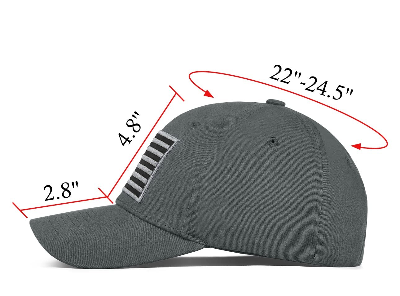KIRAAT 3 Pack American Flag Baseball Cap Unisex,Low One Size Black＆grey＆khaki