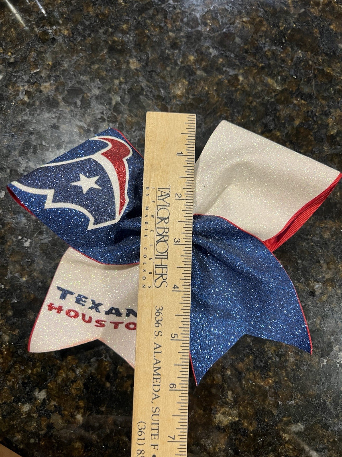 Houston Texans Hair Bow With Logo Glitter Sparkle Football Cheer