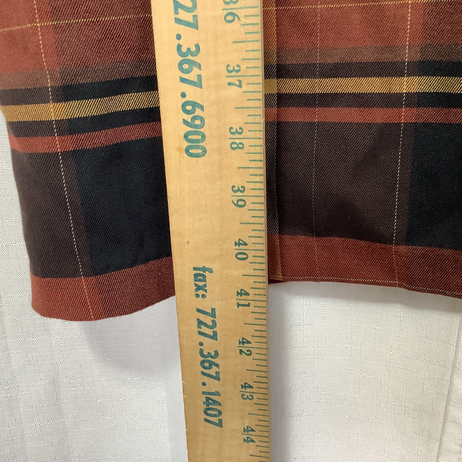Monroe & Main Belted Midi Dress Vtg Size 18W Plaid Black Brown Yellow USA-Made