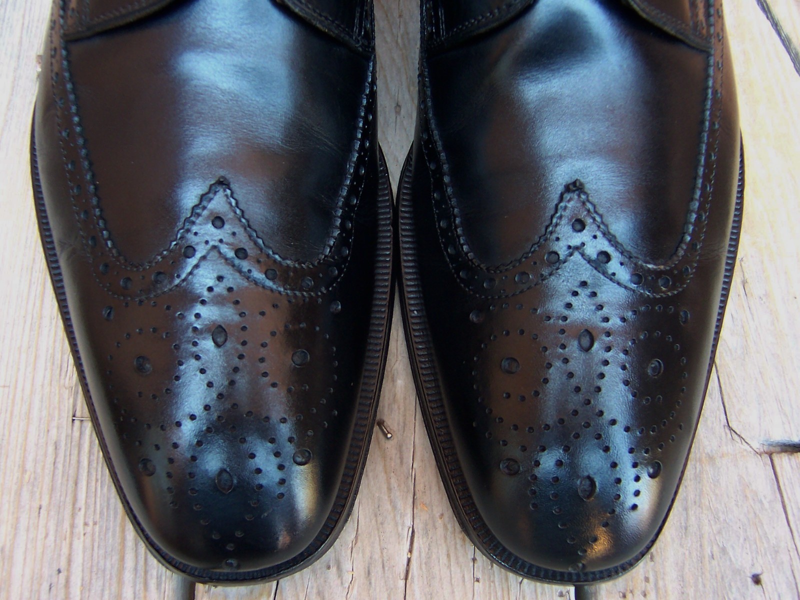 FLORSHEIM IMPERIAL Mens Casual Dress Shoes Black Leather Wingtip Oxfords Size 8M