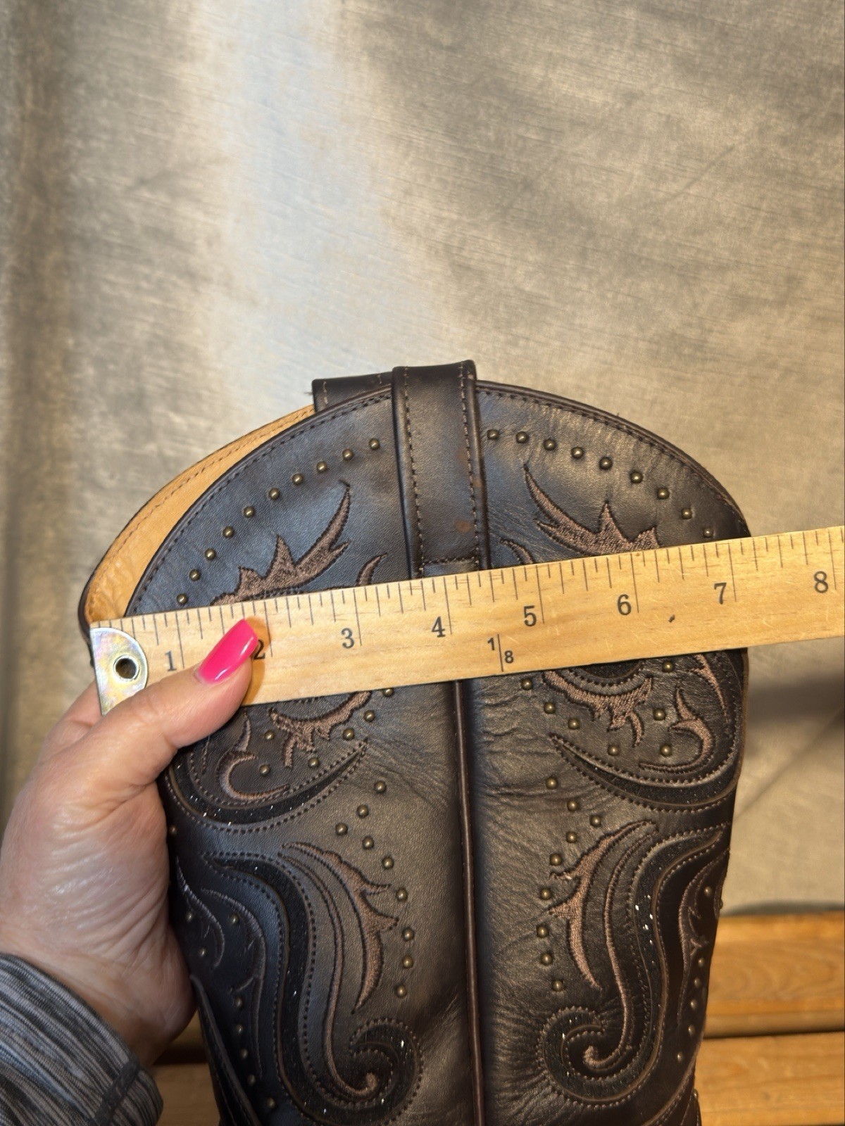 Shyanne Solstice Greta Black Leather Western Boots w/Emb,Studs&Shimmer. Size 10