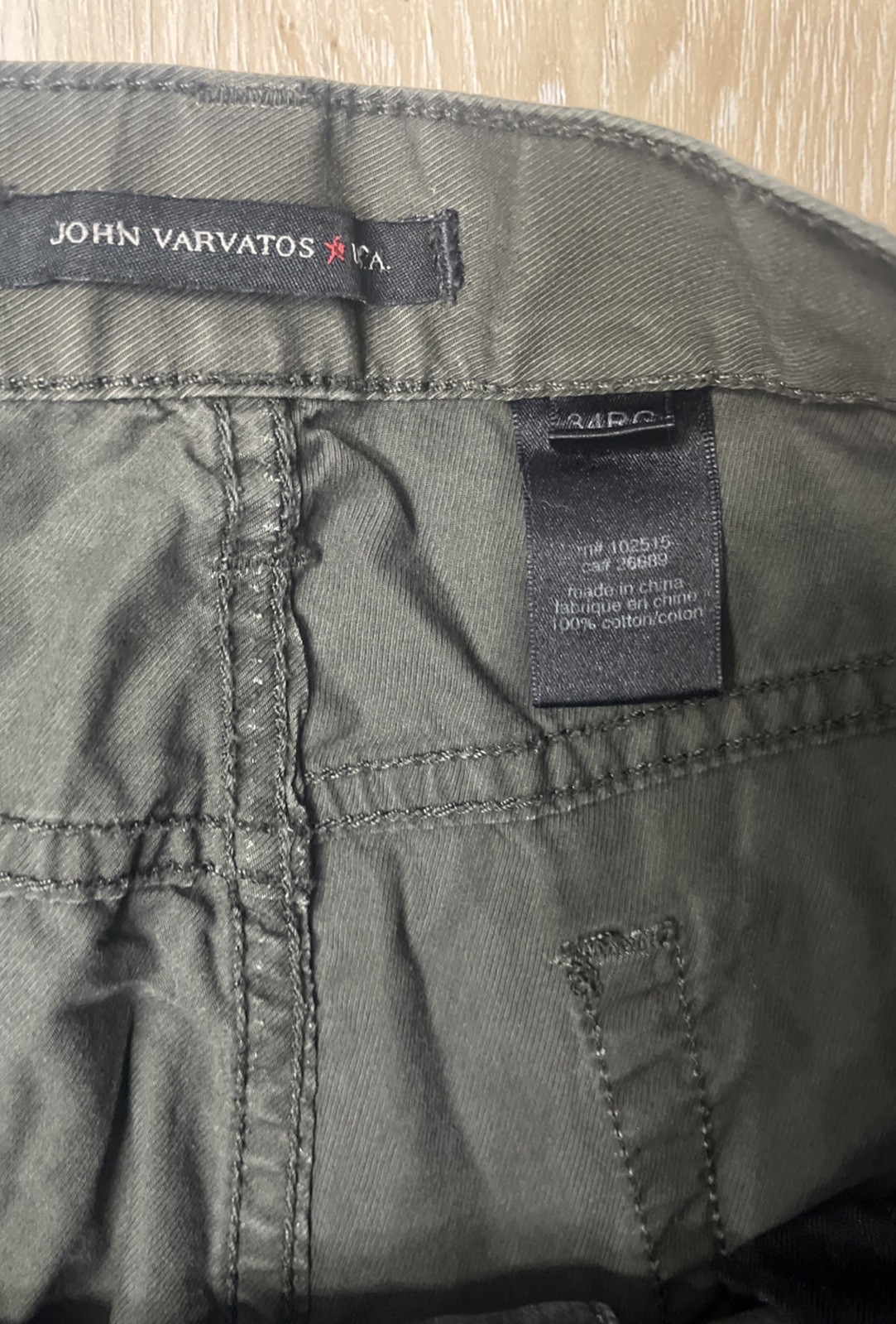 John Varvatos USA Button Fly Lightweight 5-Pocket Pants Olive Green Size 34