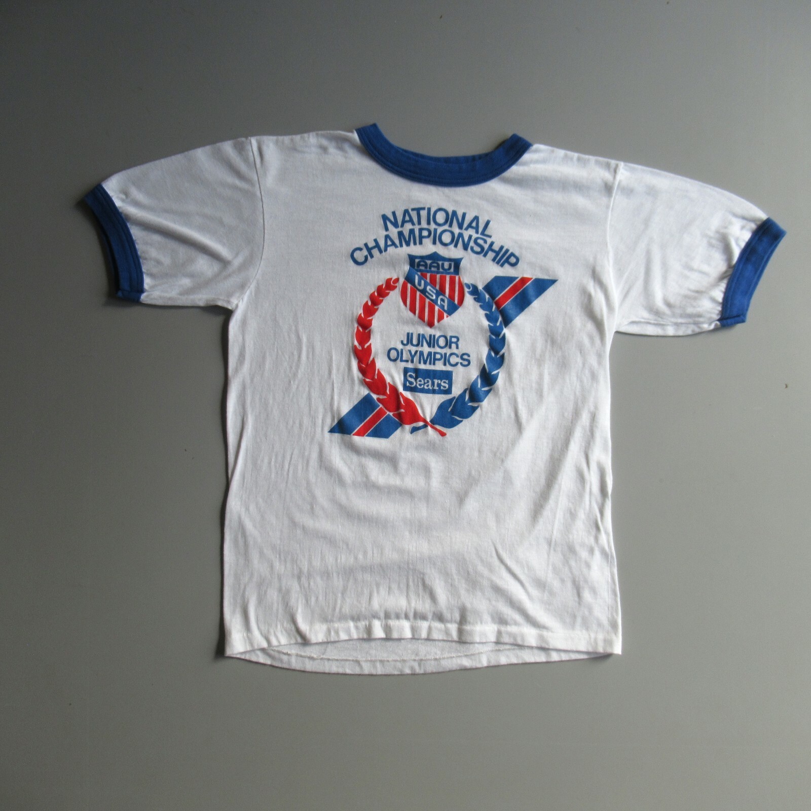 Vintage 80s Sears Ringer T Shirt 50/50 Made in the USA S